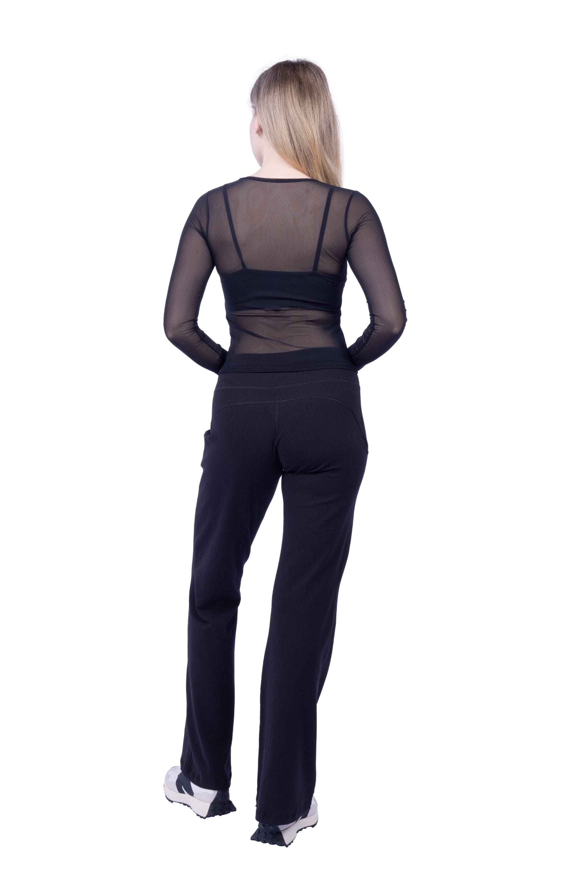 Lezat Top Anya Long Sleeve Mesh Top - Black