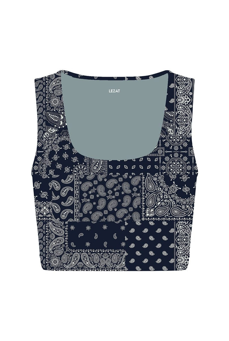 Lezat Top Blue Paisley / XS Sara Organic Cotton Bra Top