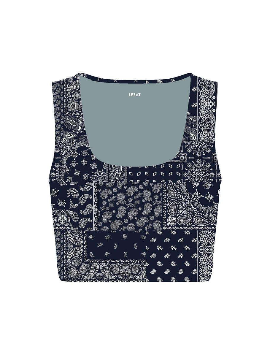 Lezat Top Blue Paisley / XS Sara Organic Cotton Bra Top