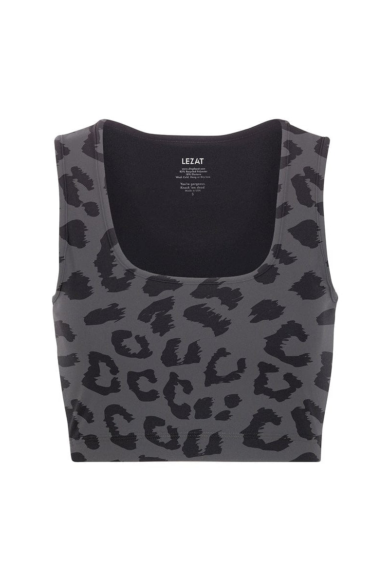 Lezat Top Dark Heather Cheetah / XS Sara Organic Cotton Bra Top