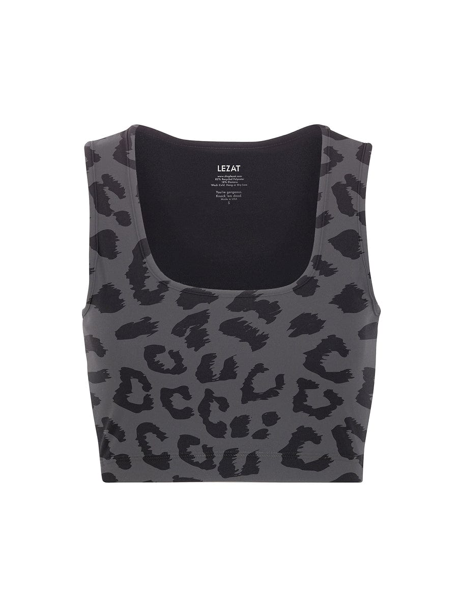 Lezat Top Dark Heather Cheetah / XS Sara Organic Cotton Bra Top