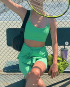 Lezat Top Lea Organic Cotton Cropped Tank - Grass