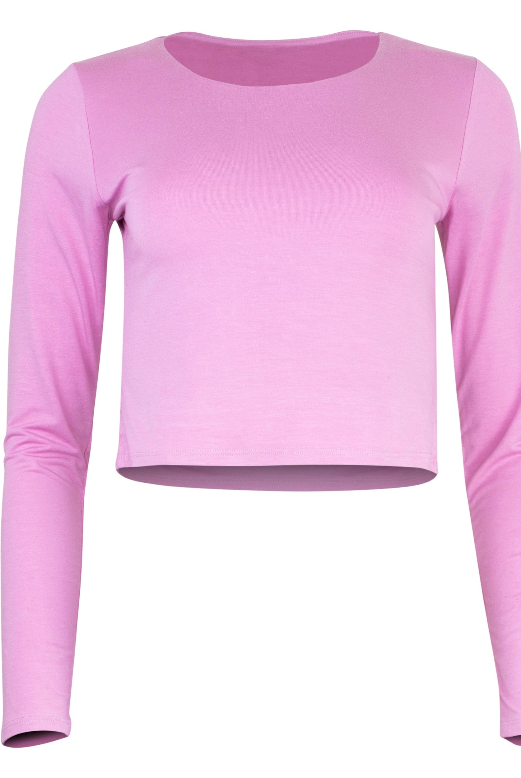 Lezat Top Runa Modal Long Sleeve Cropped Top - Orchid