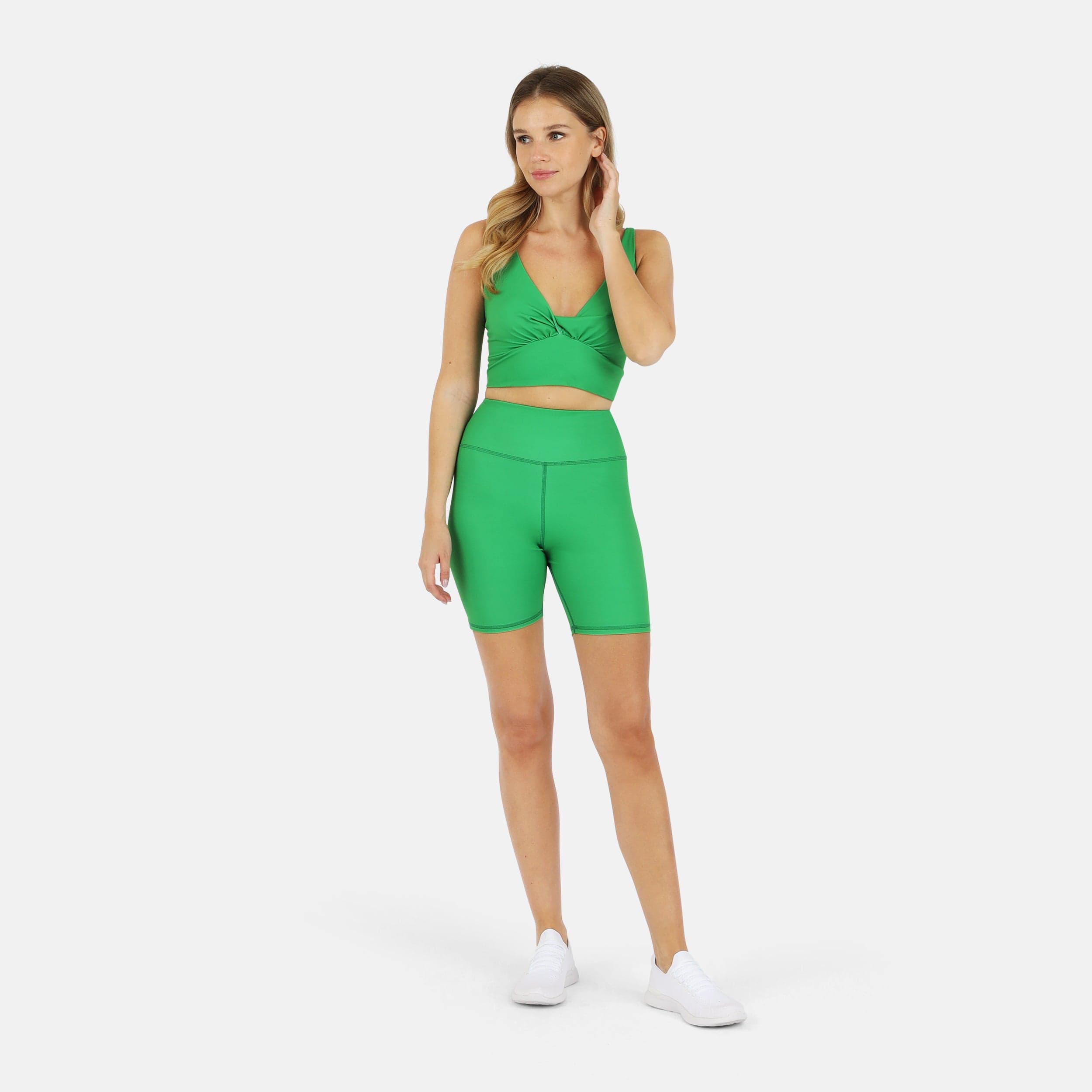 Lezat Bra Ada Organic Cotton Twist Around Sports Bra - Kelly Green