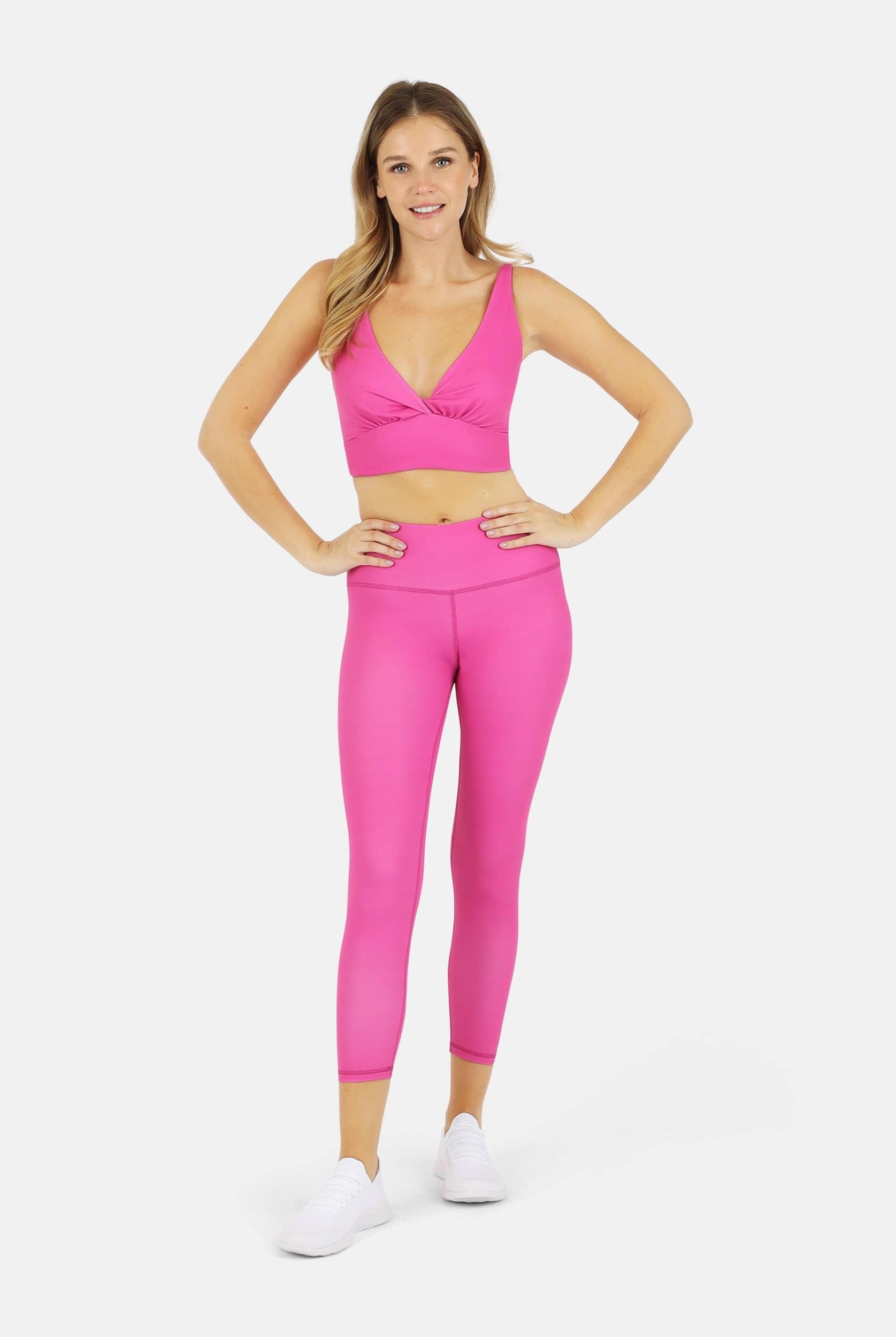 Lezat Bra Ada Organic Cotton Twist Around Sports Bra - Pink Aster