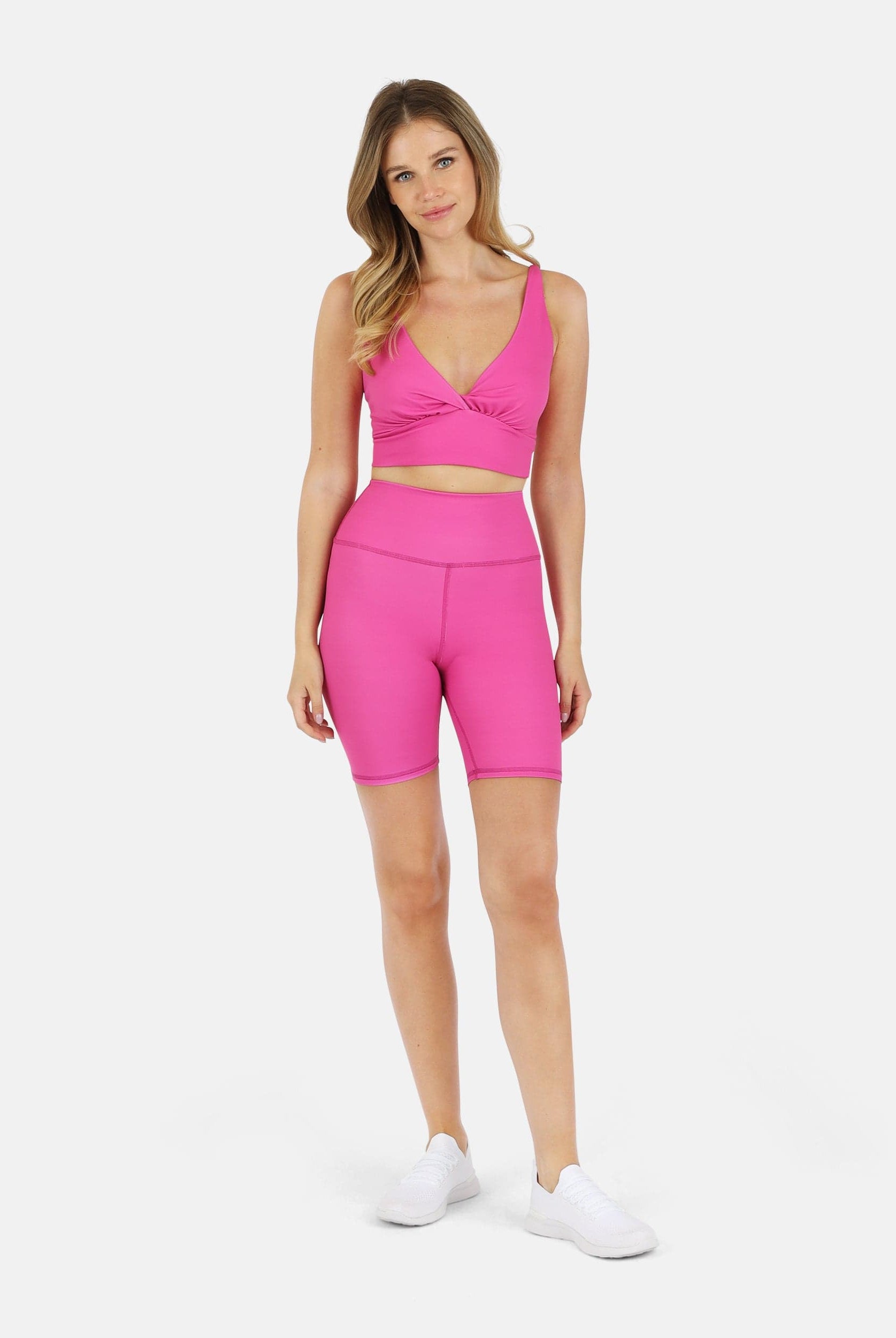 Lezat Bra Ada Organic Cotton Twist Around Sports Bra - Pink Aster