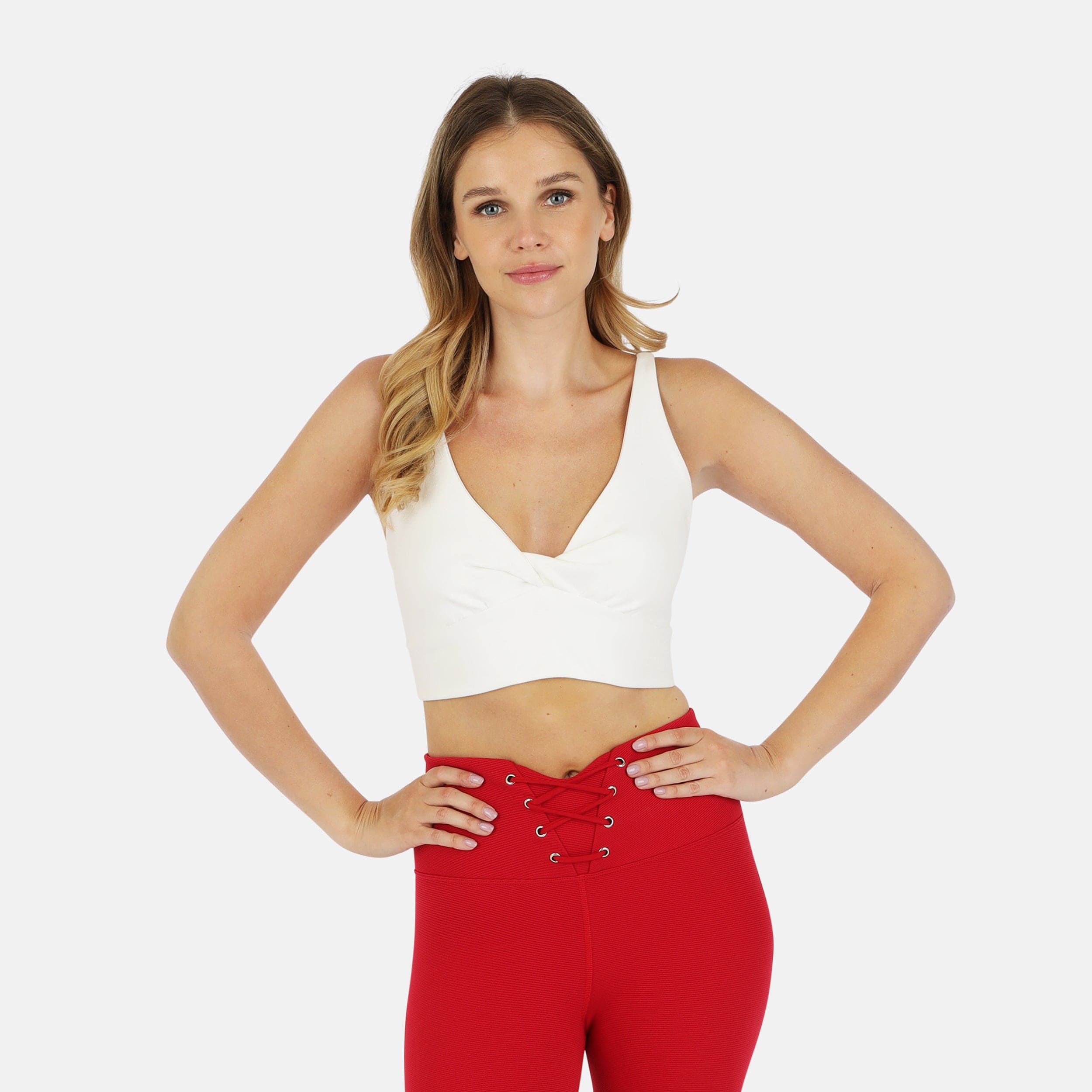 Lezat Bra Ada Organic Cotton Twist Around Sports Bra - White