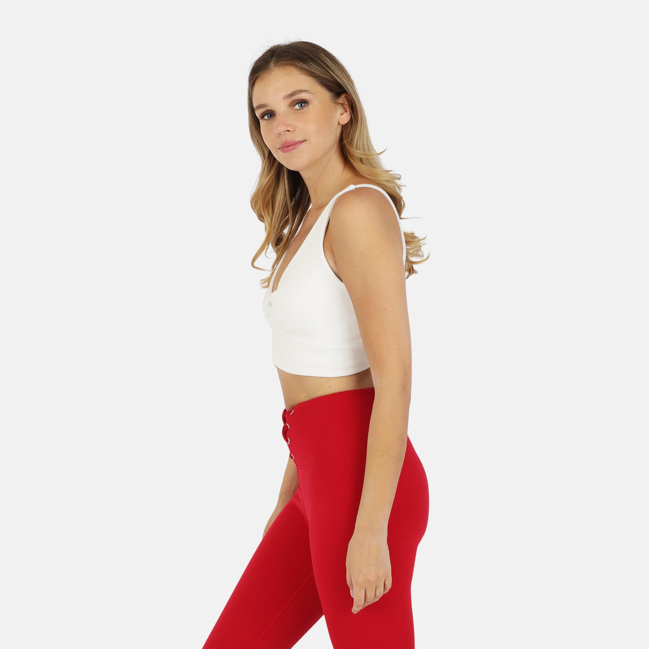 Lezat Bra Ada Organic Cotton Twist Around Sports Bra - White