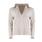 Lezat Dress Khloe Cotton V-Neck Henley - Latte