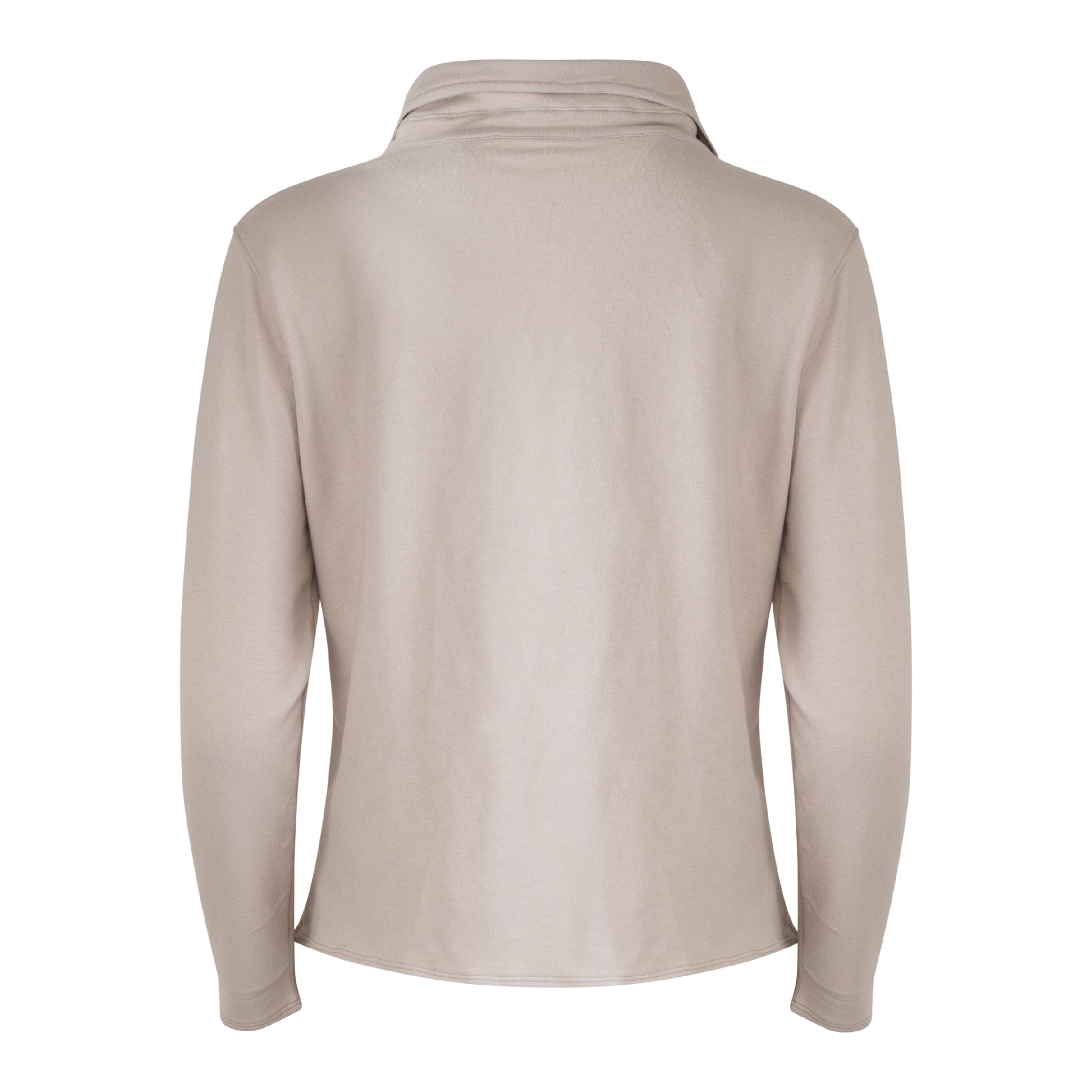 Lezat Dress Khloe Cotton V-Neck Henley - Latte