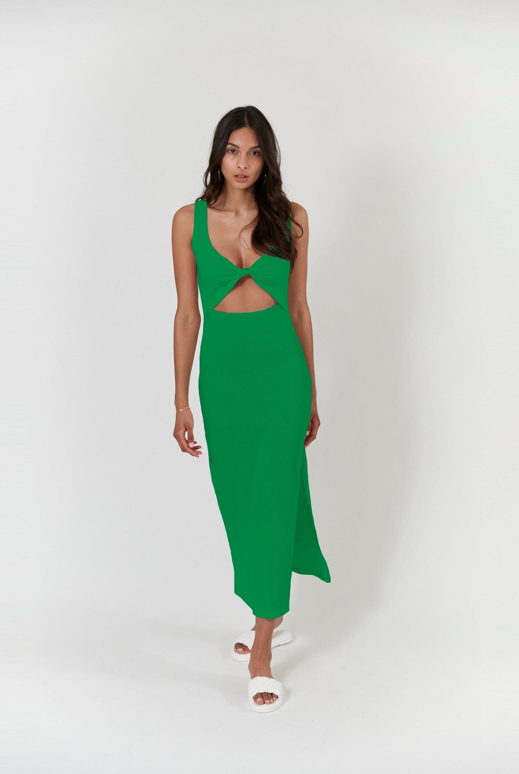 Lezat Dress Krista Twist Dress - Kelly Green