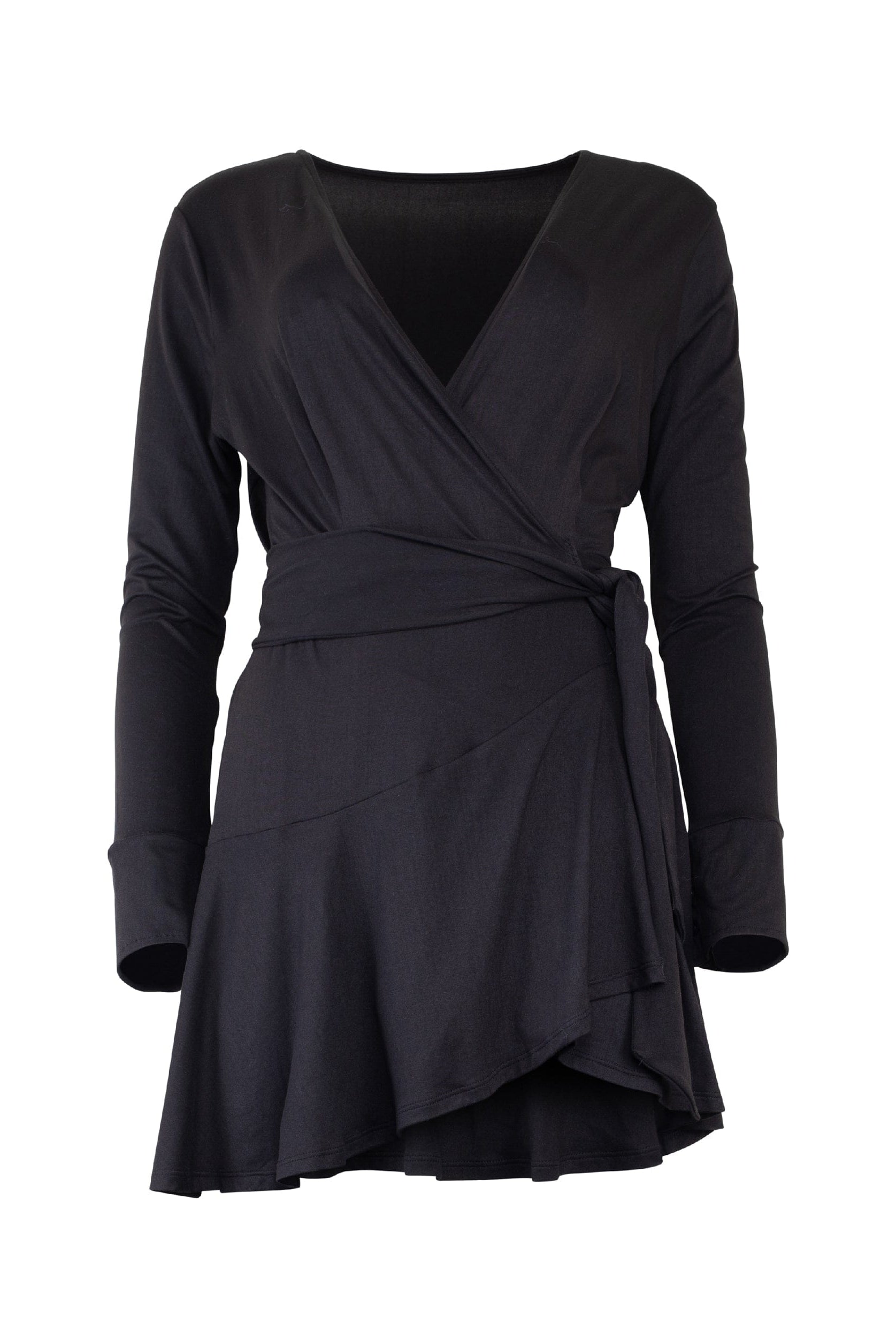 Lezat Dress Rita Wrap Modal Dress - Black