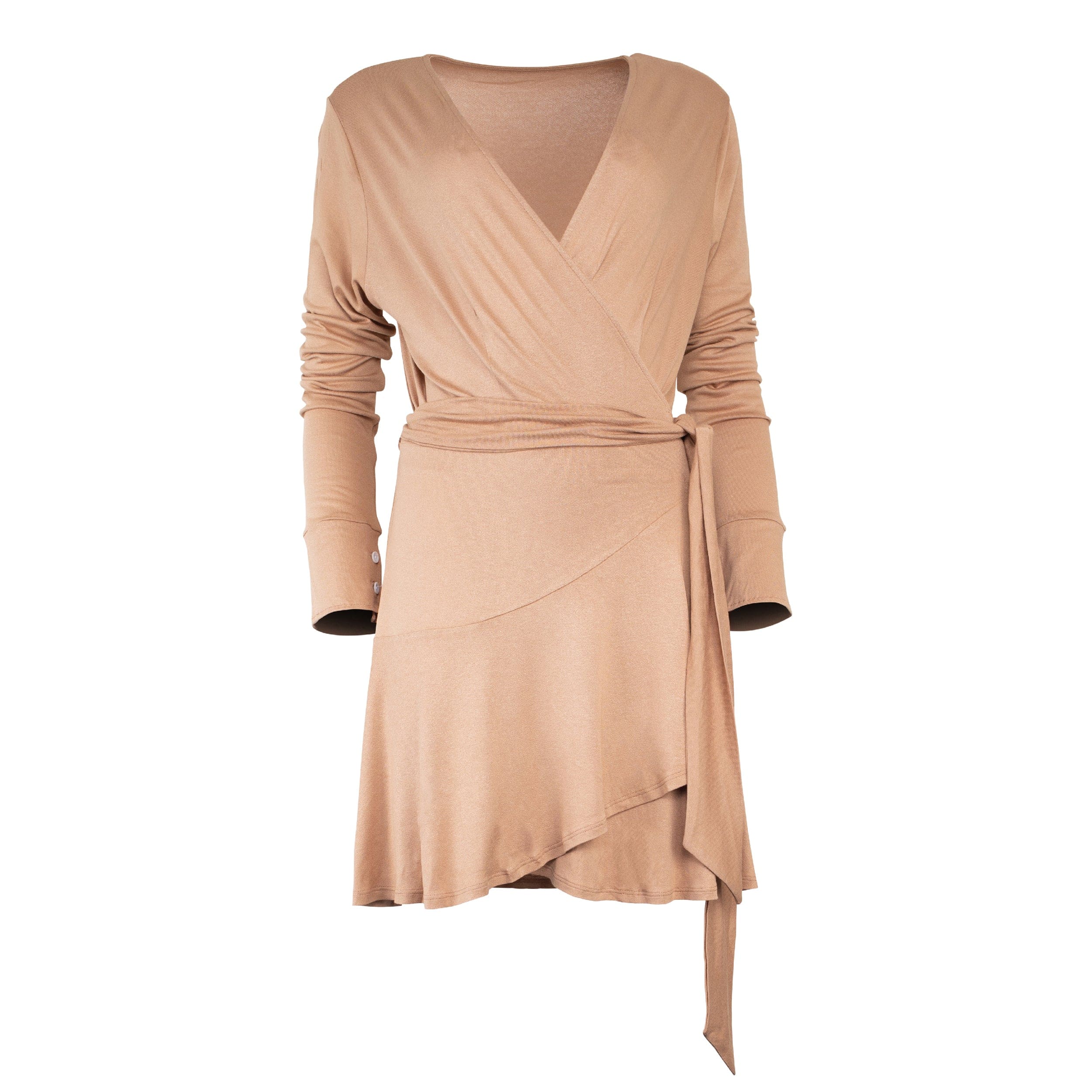 Lezat Dress Rita Wrap Modal Dress - Camel