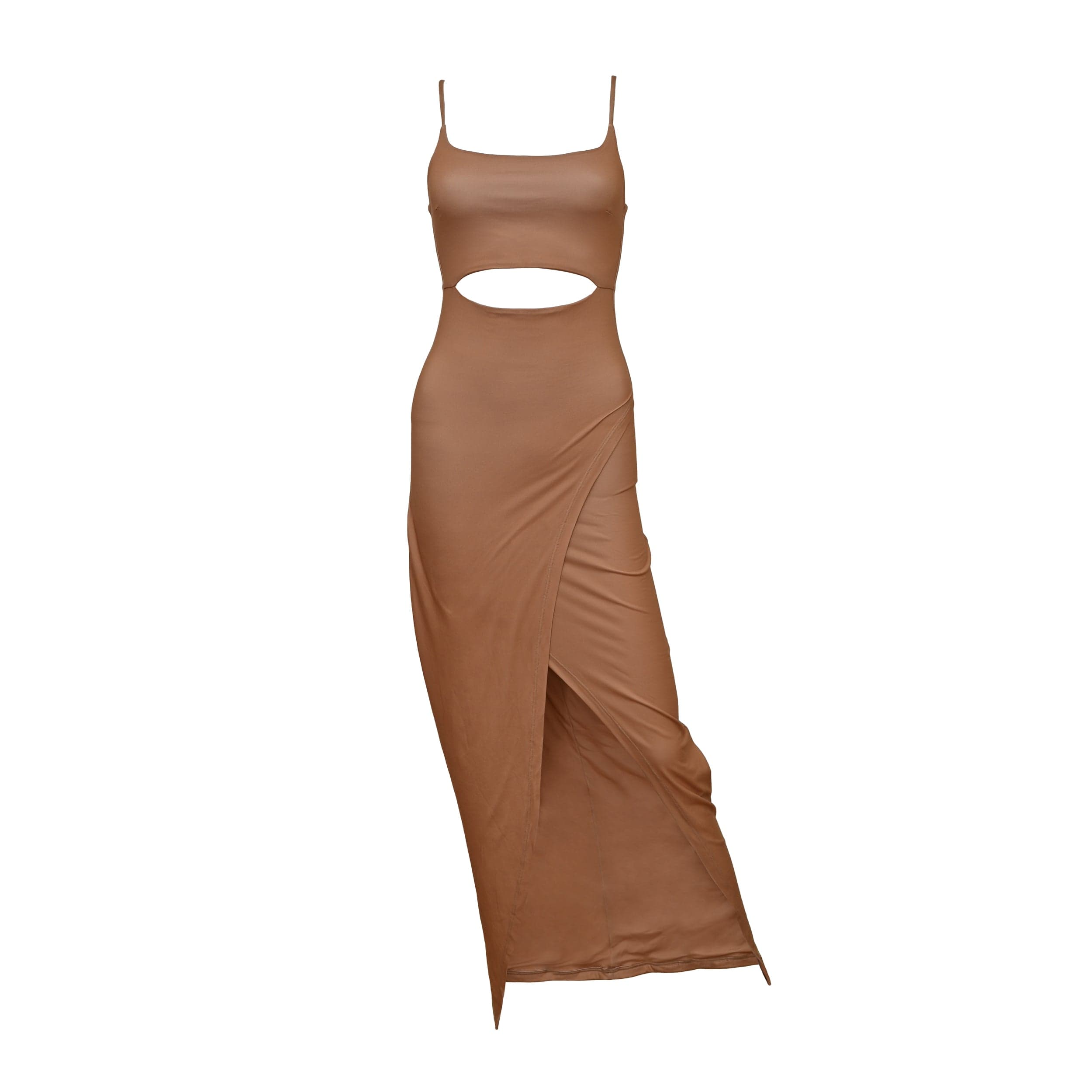 Lezat Dress Selena Modal Cutout Slit Dress - Ecru