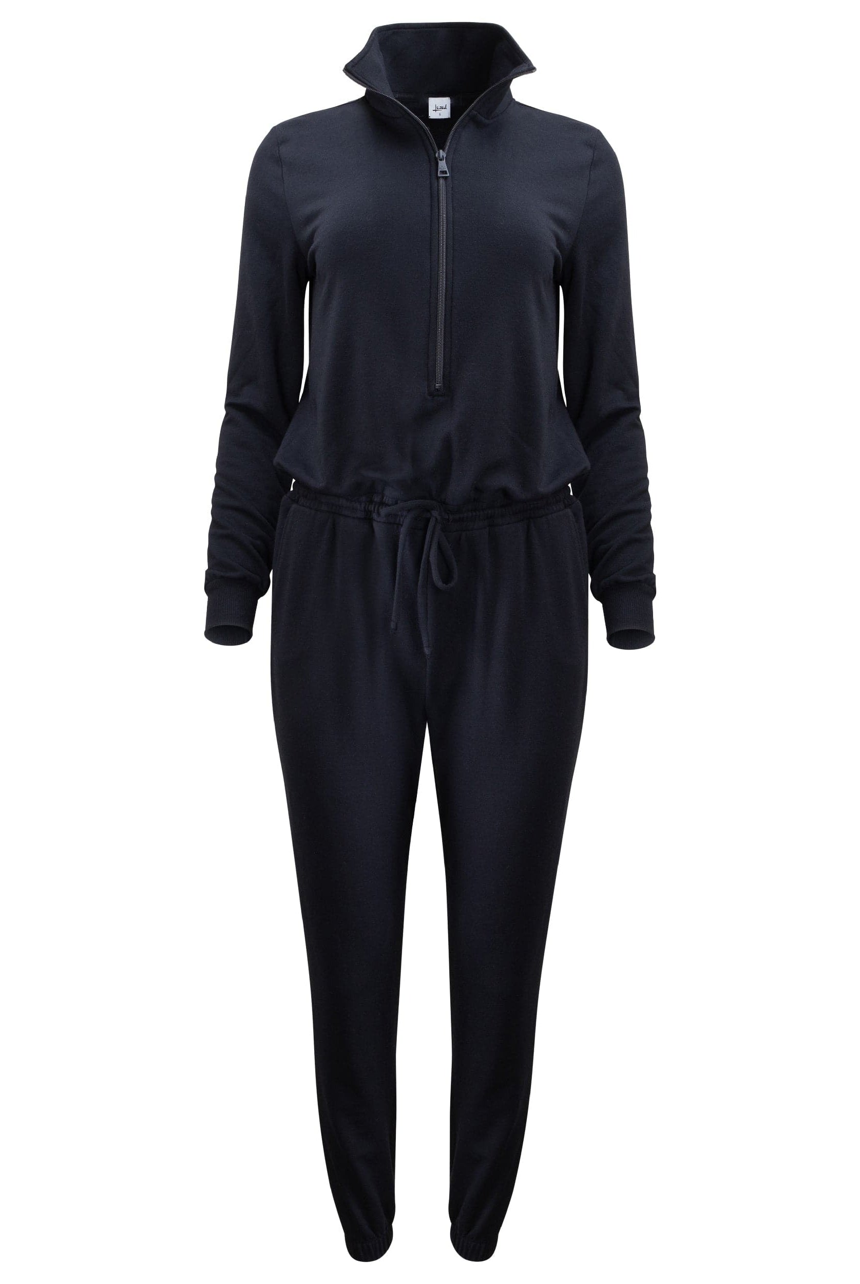 Lezat Jumpsuit Ava Half Zip Modal Jumpsuit - Black