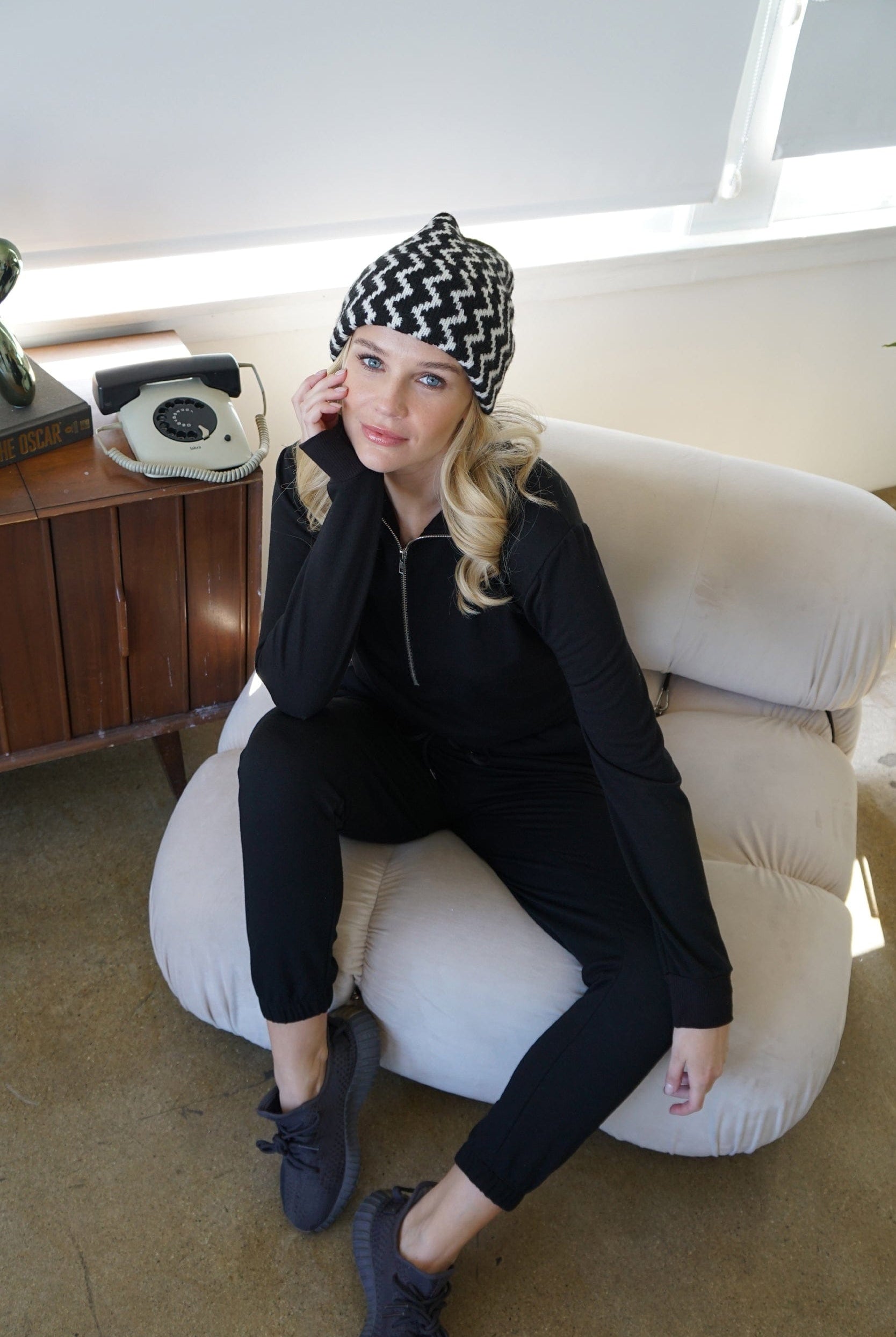 Lezat Jumpsuit Ava Half Zip Modal Jumpsuit - Black