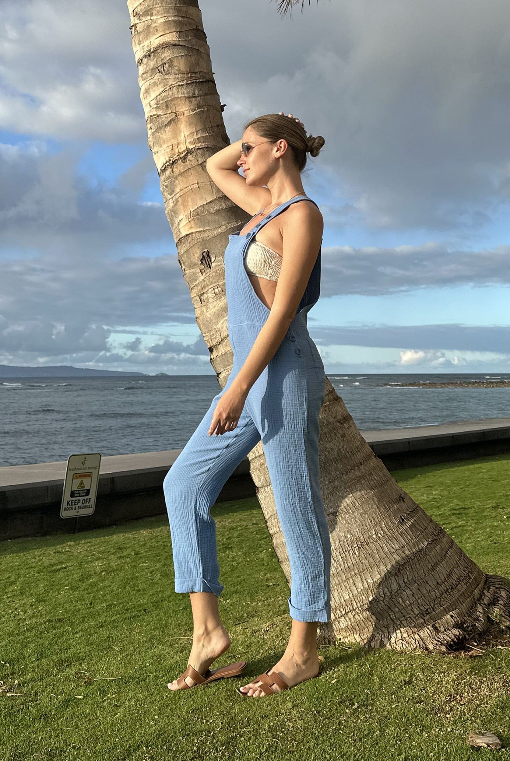 Lezat Jumpsuit Kali Linen Jumpsuit - Azure