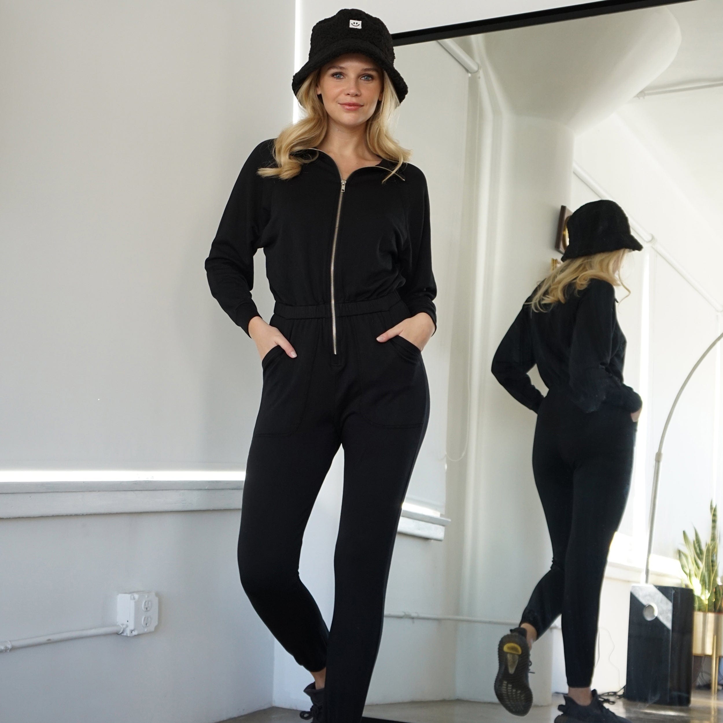 Lezat Jumpsuit Restore Soft Terry Jumpsuit - Black