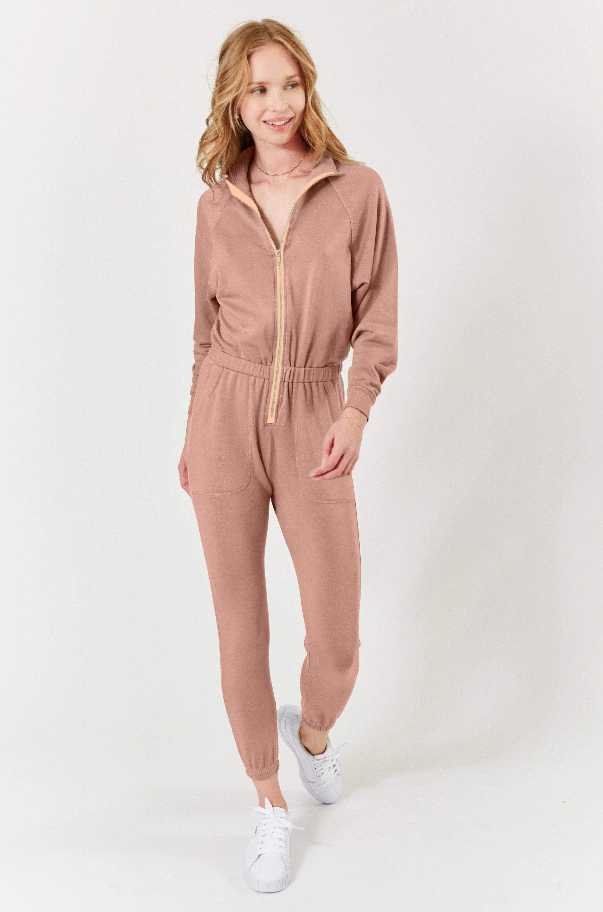 Lezat Jumpsuit Restore Soft Terry Jumpsuit - Peach