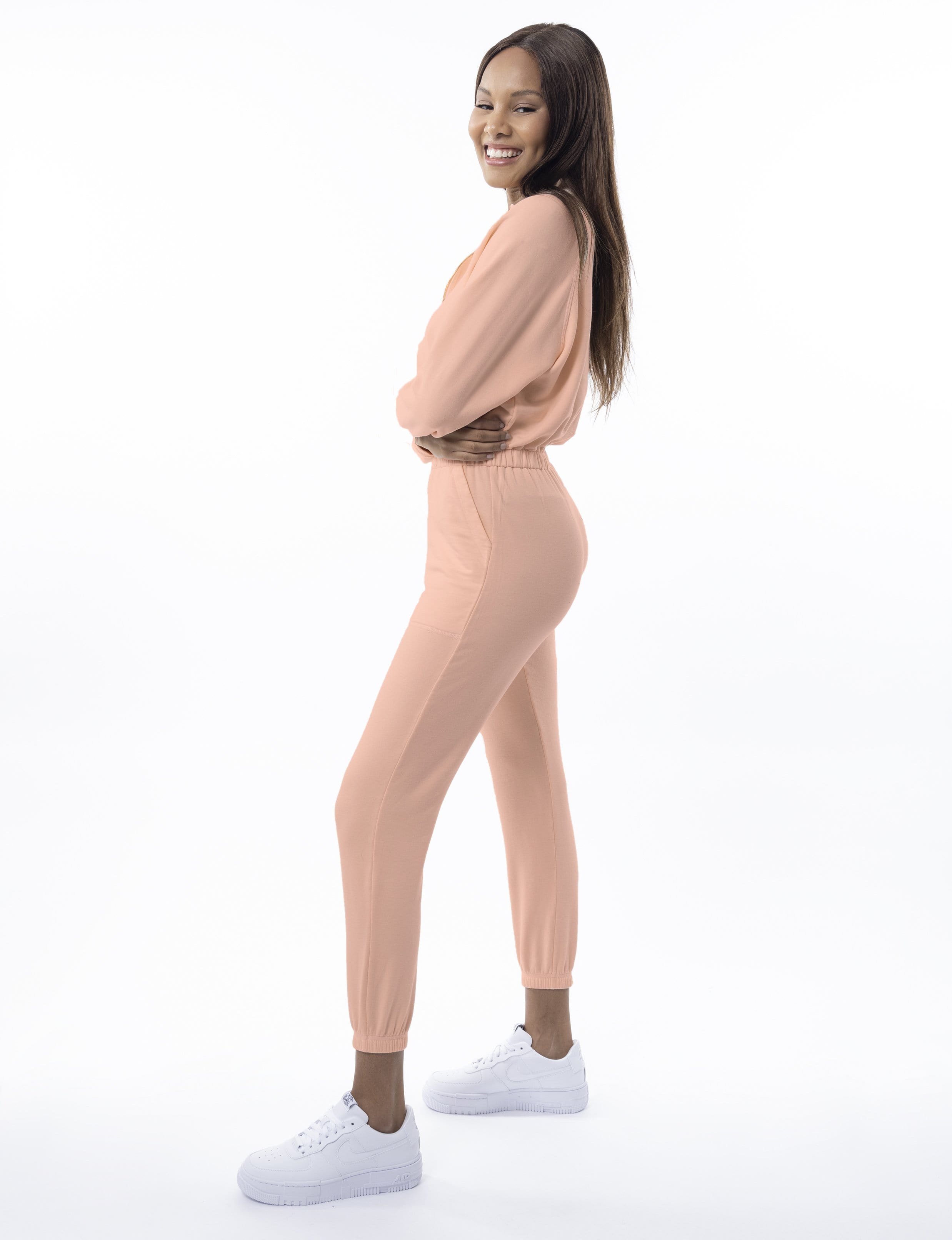 Lezat Jumpsuit Restore Soft Terry Jumpsuit - Peach