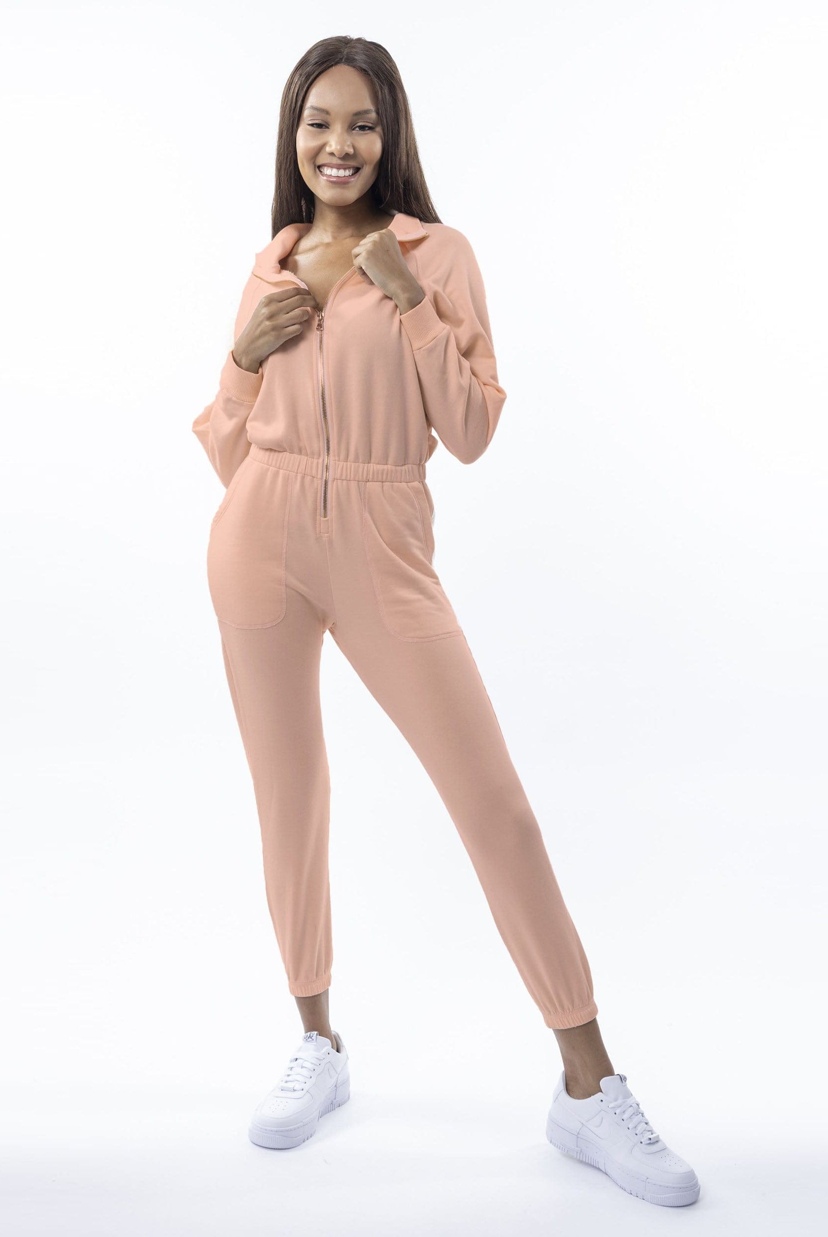 Lezat Jumpsuit Restore Soft Terry Jumpsuit - Peach