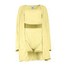 Lezat Loungewear Kora Cotton Tank, Shorts & Robe Sleep Set - Banana
