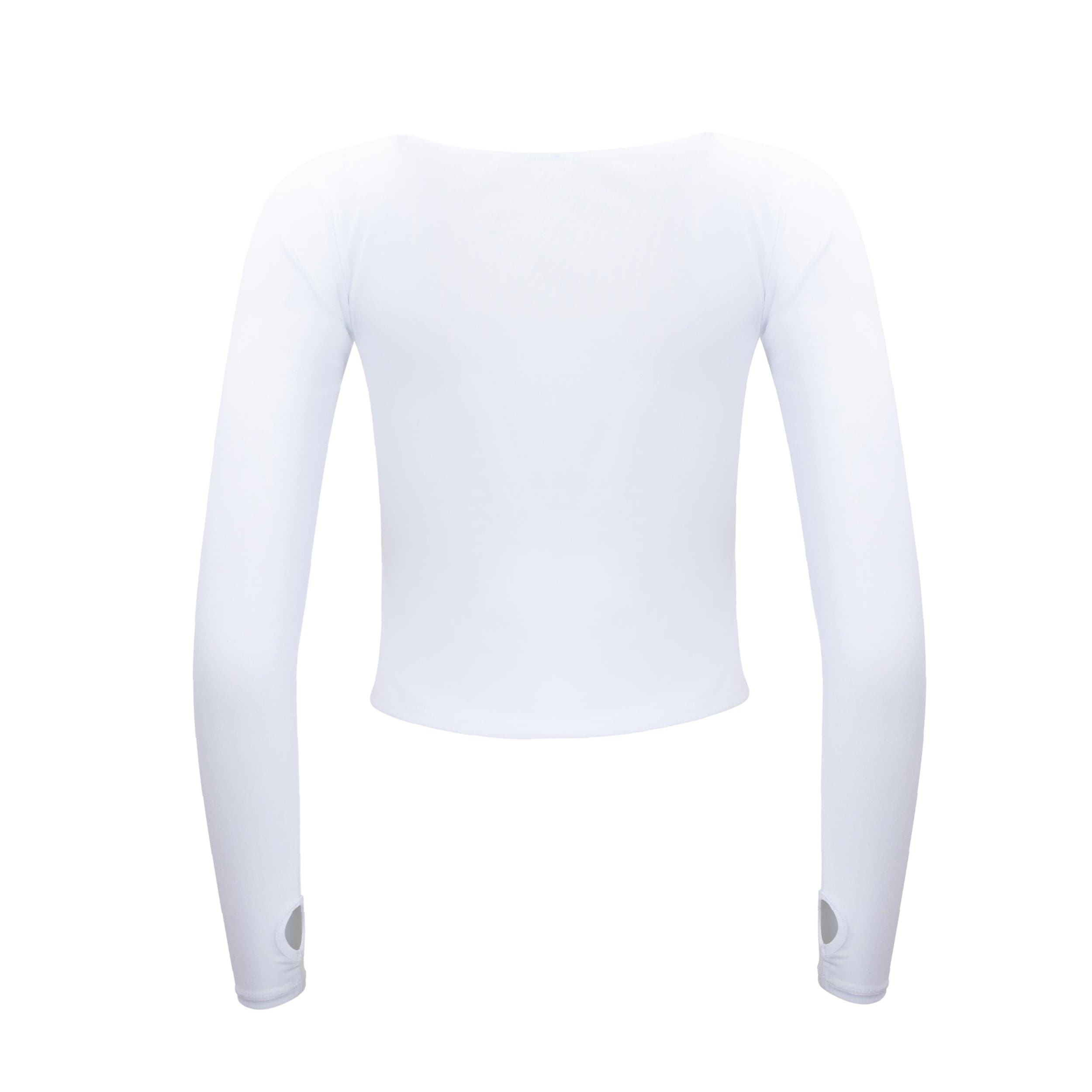 Lezat Sweatpants Hailey Mesh and Cotton Long Sleeve Top - Blanc