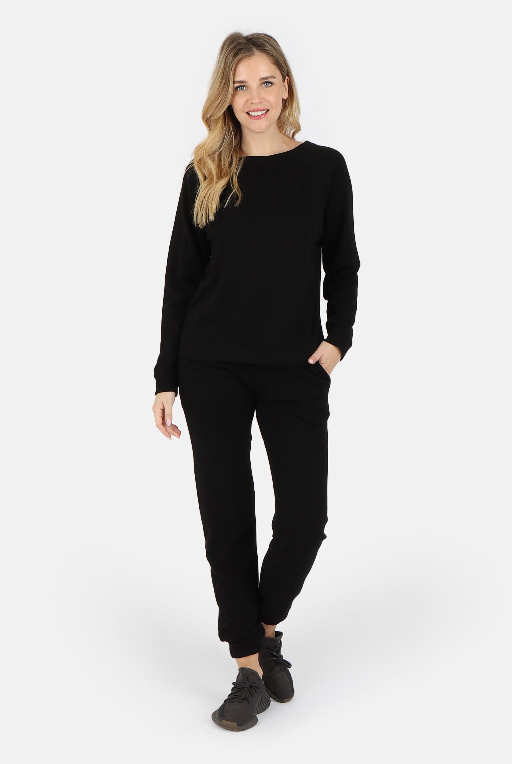 Lezat Sweatpants Melody Everyday Natural Pullover Sweatshirt - Black