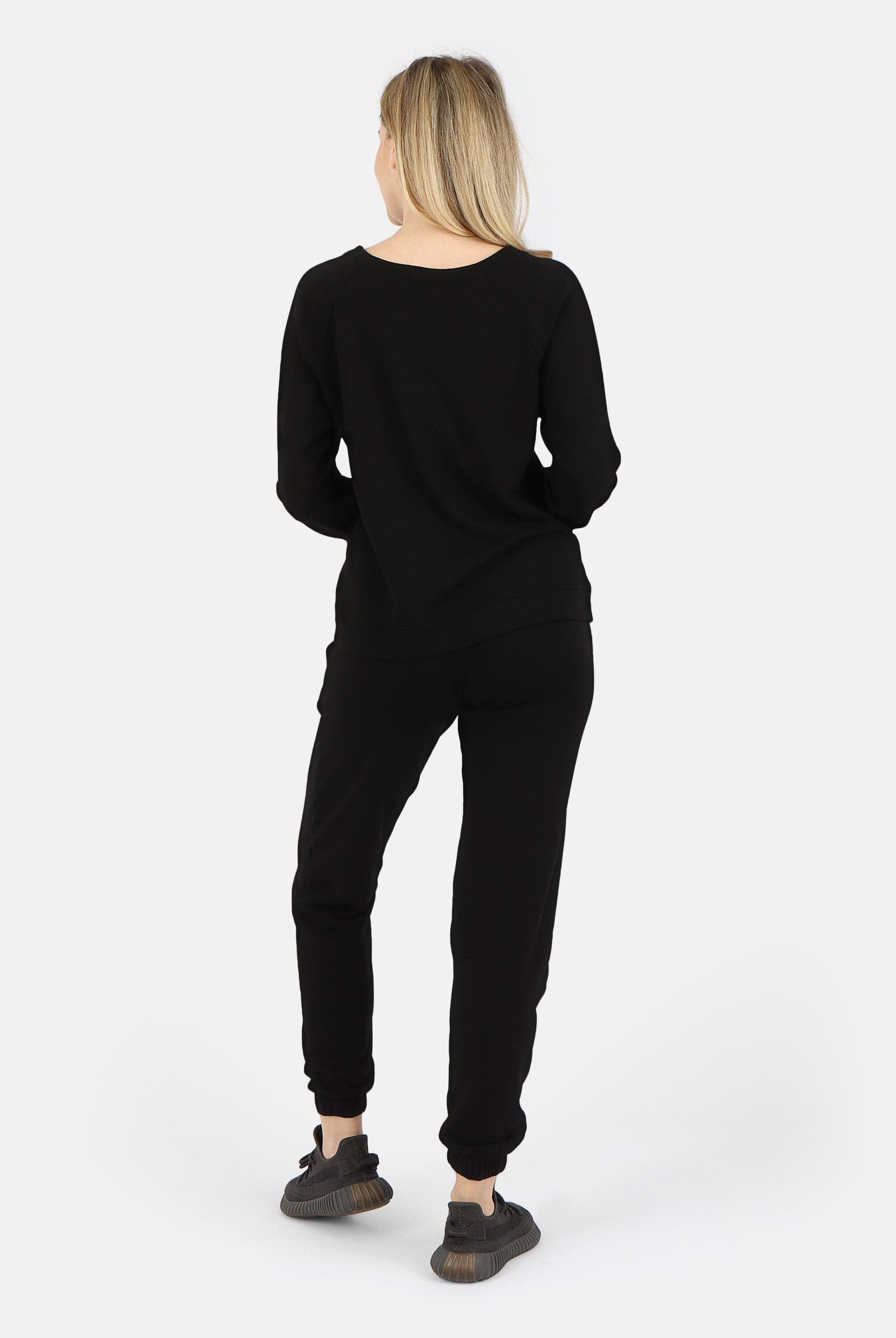 Lezat Sweatpants Melody Everyday Natural Pullover Sweatshirt - Black