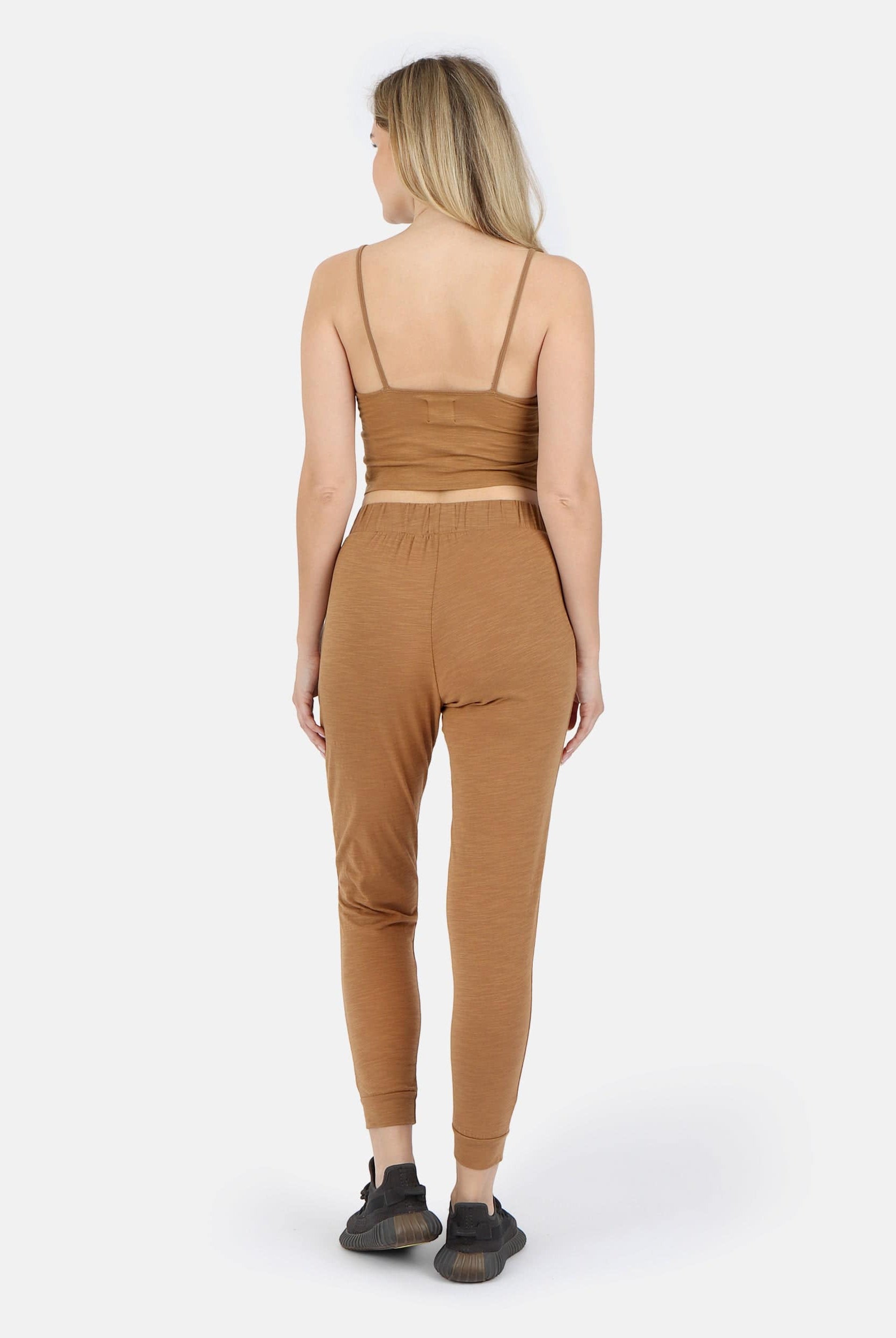 Lezat Tank Tegan Cotton Cami Tank - Camel