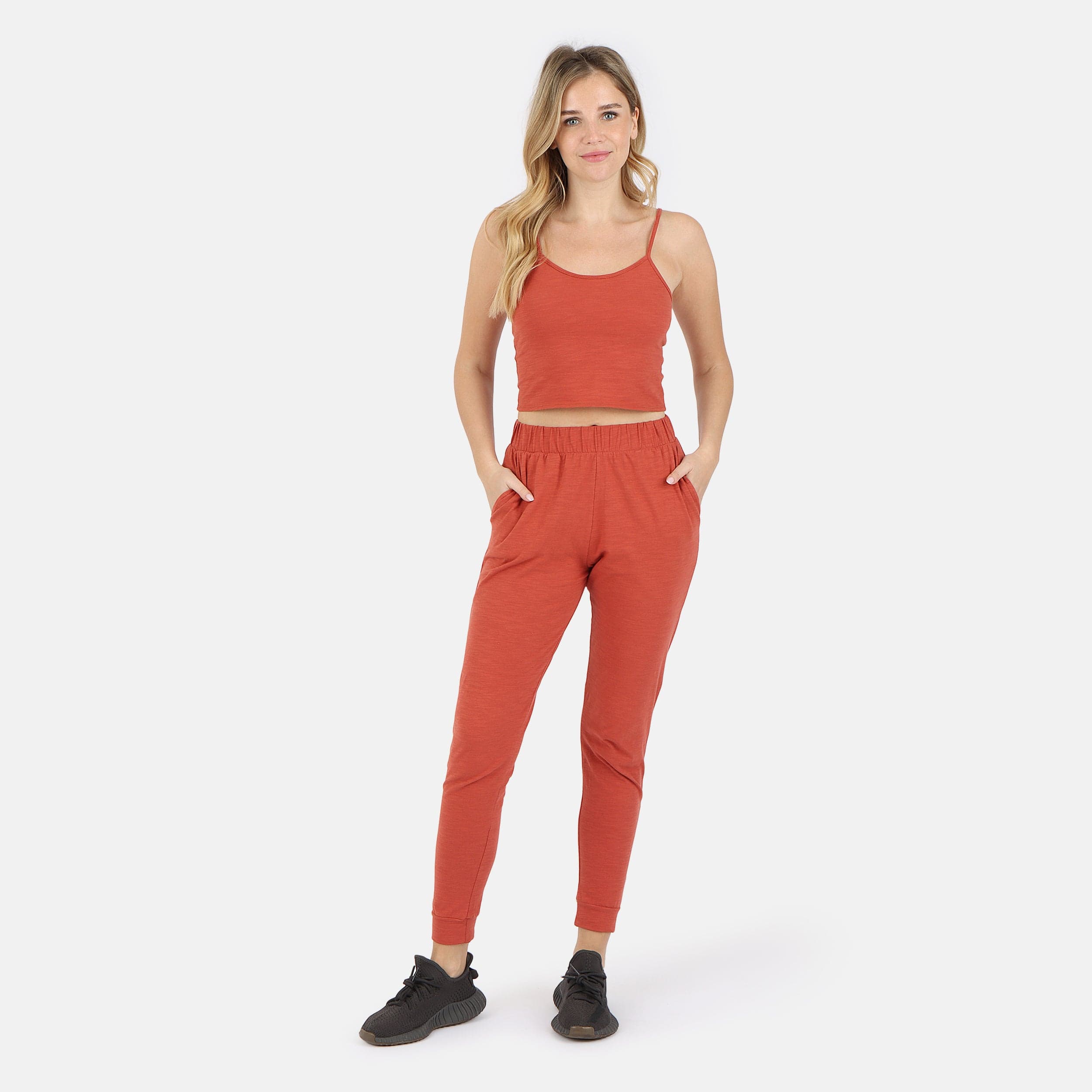 Lezat Tank Tegan Cotton Jogger Pant - Brick