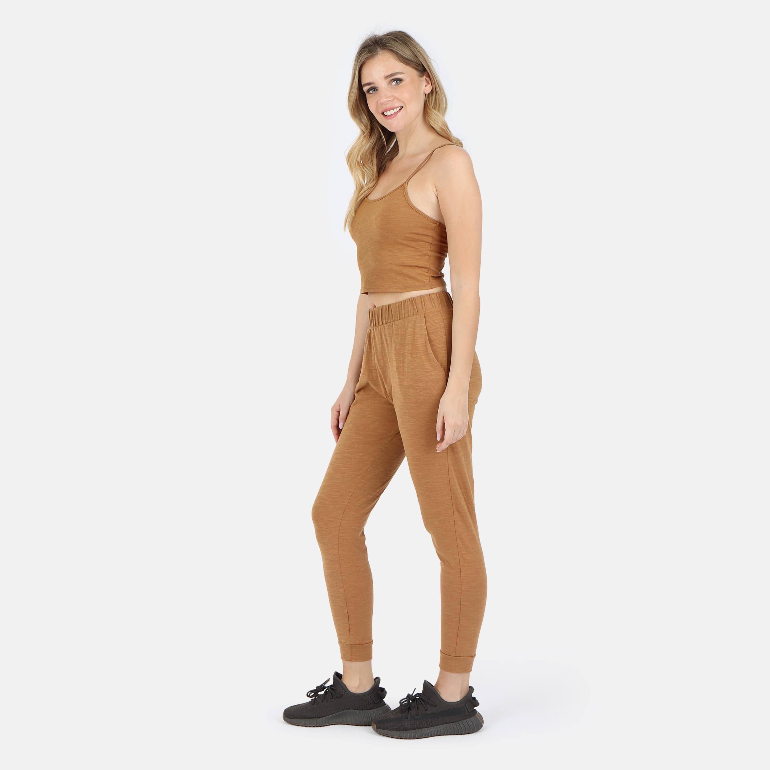 Lezat Tank Tegan Cotton Jogger Pant - Camel