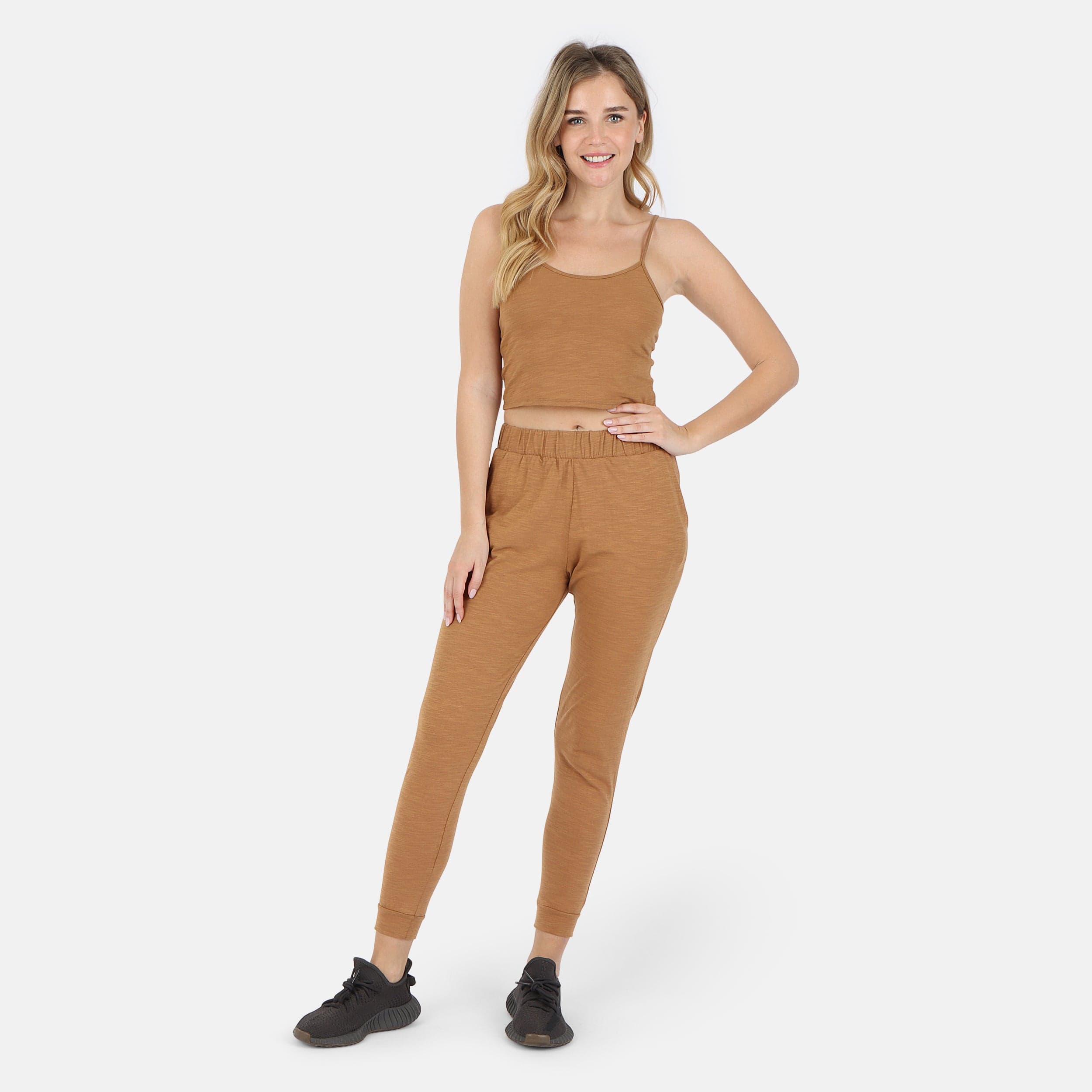 Lezat Tank Tegan Cotton Jogger Pant - Camel