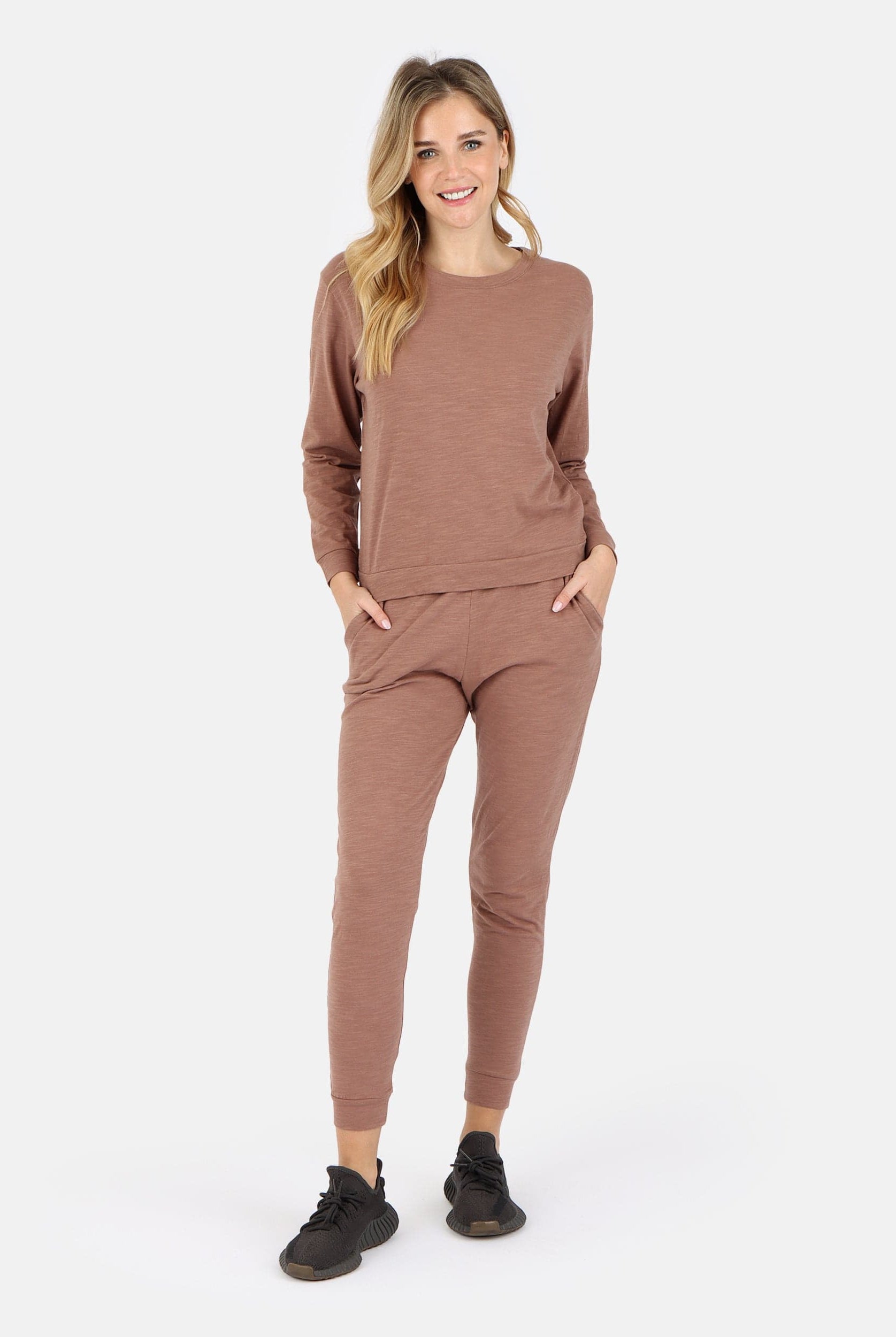 Lezat Tank Tegan Cotton Jogger Pant - Cocoa
