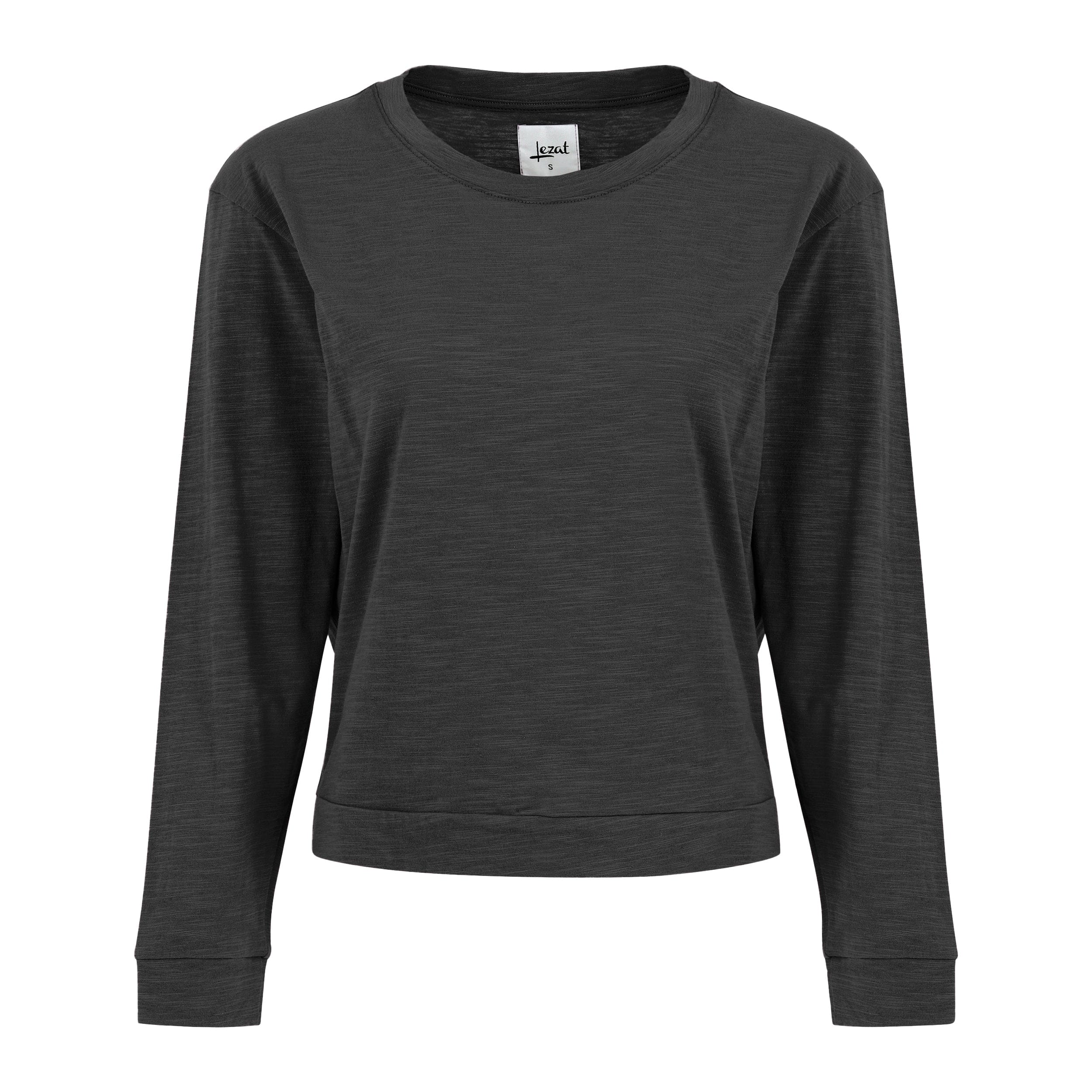 Lezat Tank Tegan Cotton Long Sleeve Pullover - Black