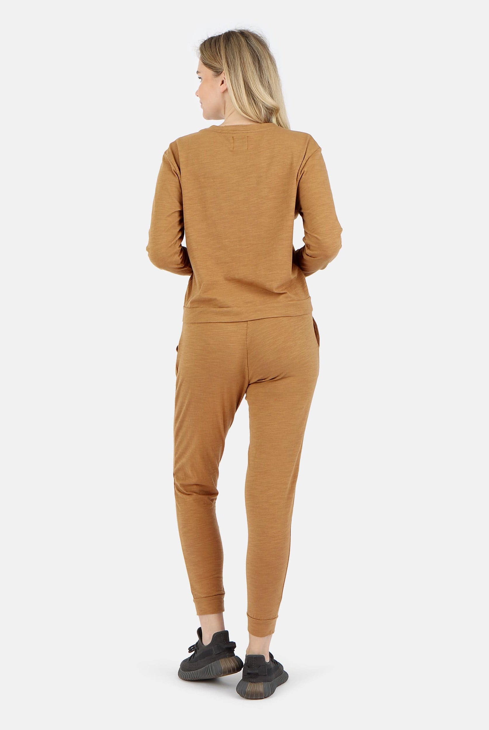 Lezat Tank Tegan Cotton Long Sleeve Pullover - Camel