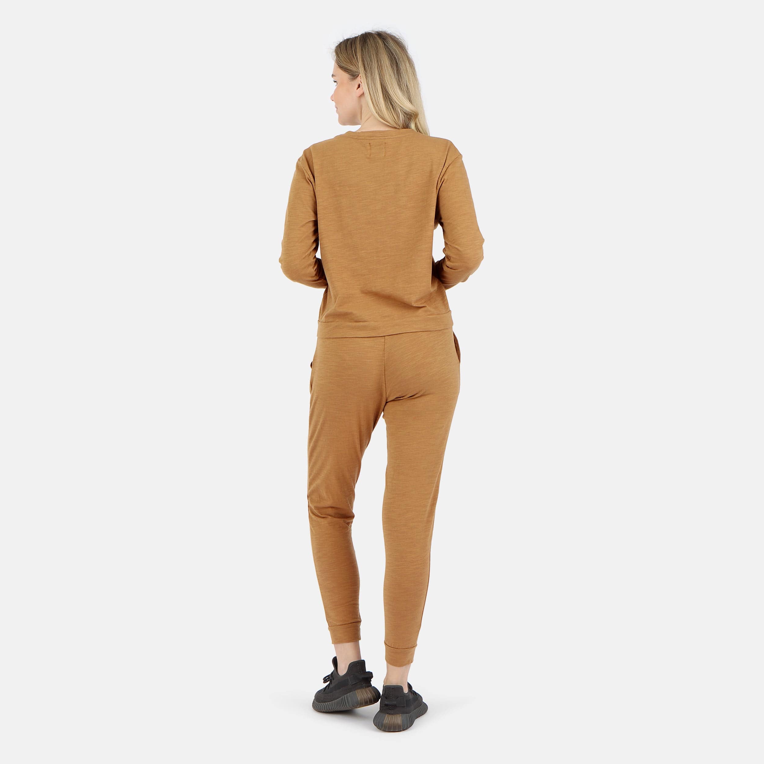 Lezat Tank Tegan Cotton Long Sleeve Pullover - Camel