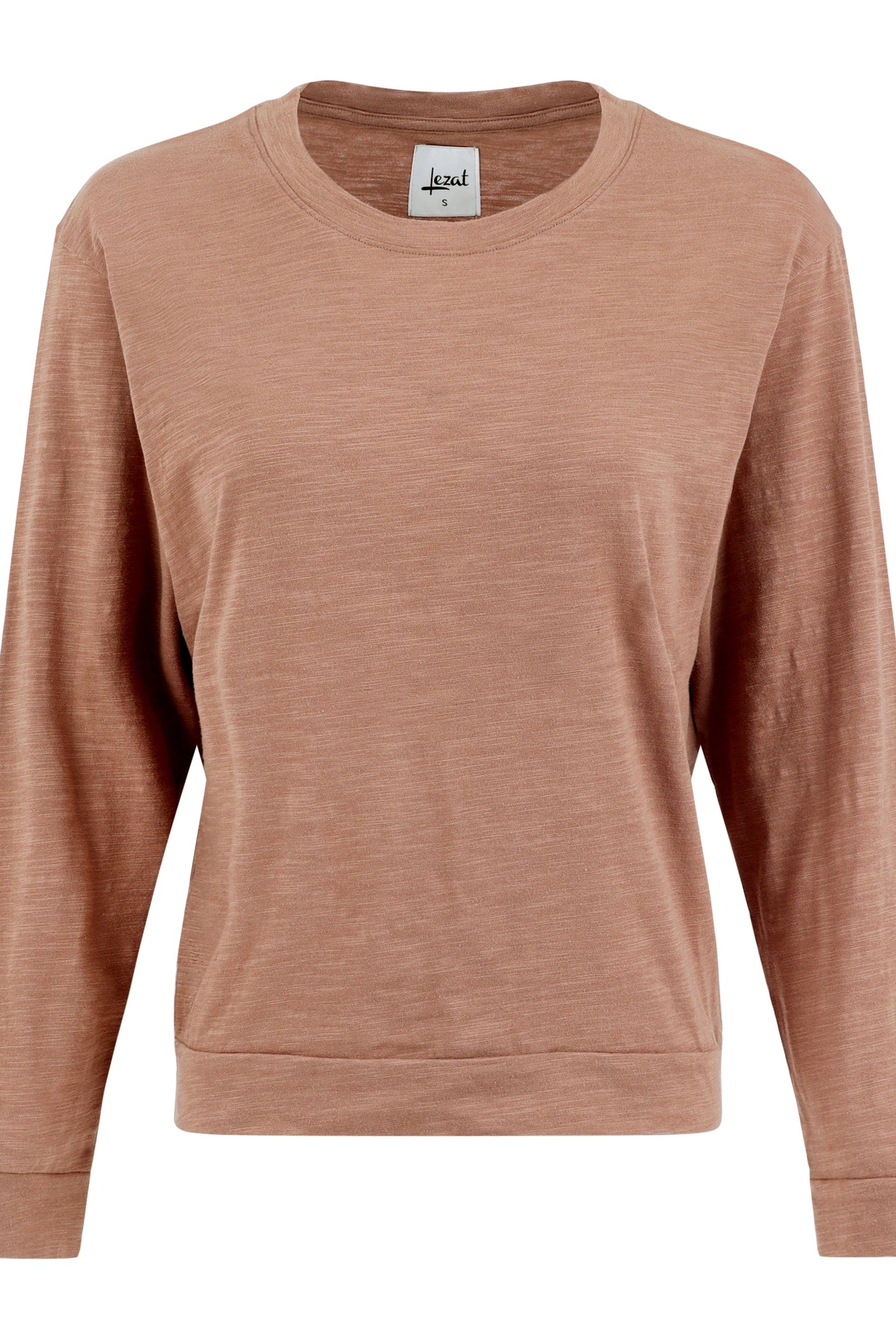 Lezat Tank Tegan Cotton Long Sleeve Pullover - Cocoa