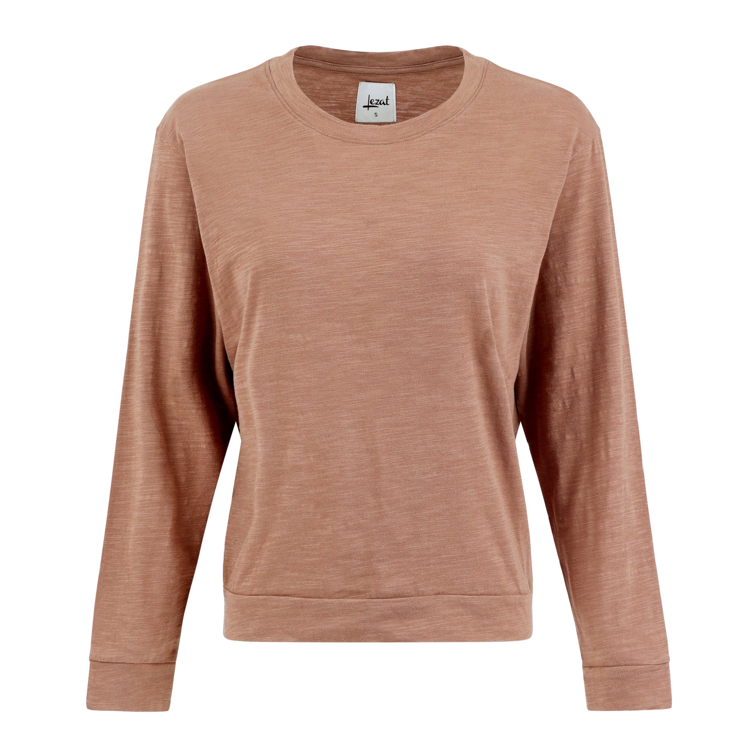 Lezat Tank Tegan Cotton Long Sleeve Pullover - Cocoa