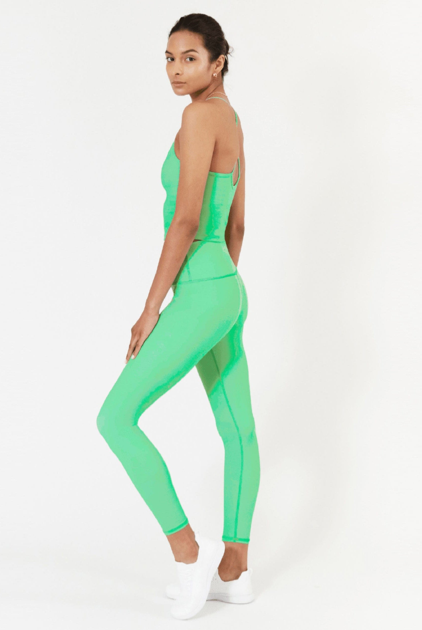 Lezat Top Lea Cropped Tank - Grass