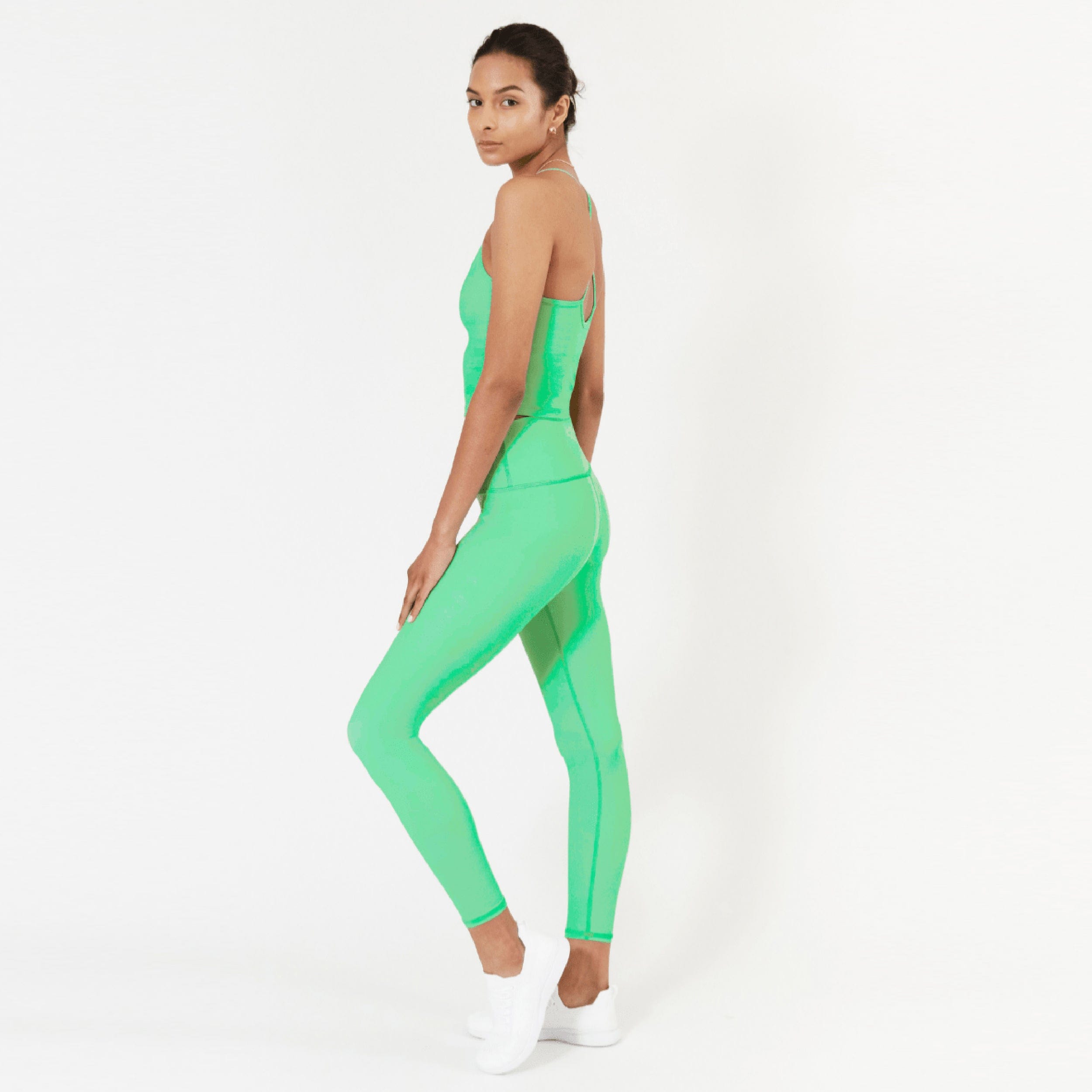 Lezat Top Lea Cropped Tank - Grass