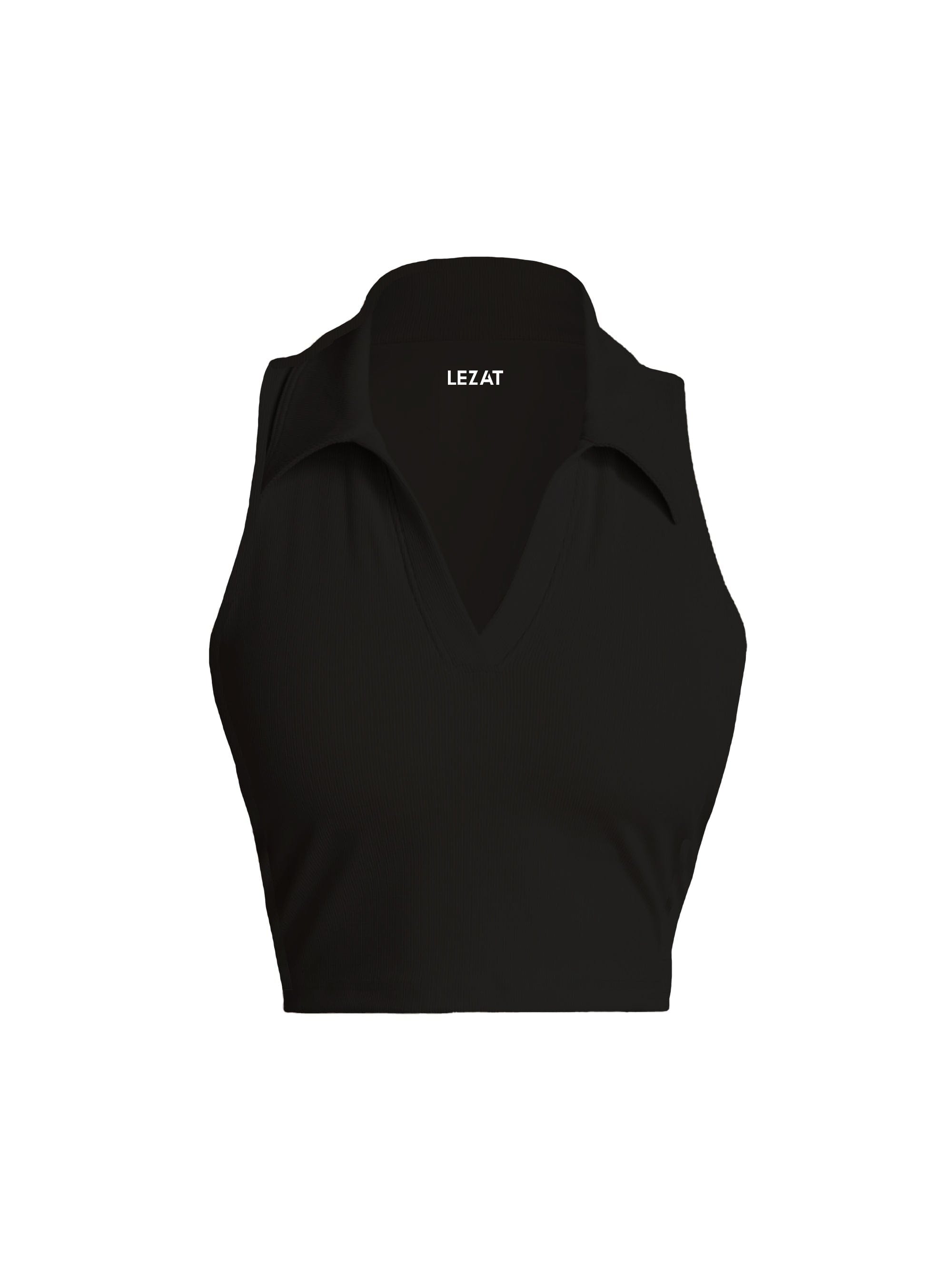 Lezat Bra Black / XS Dylan Organic Cotton Crop Polo Tank