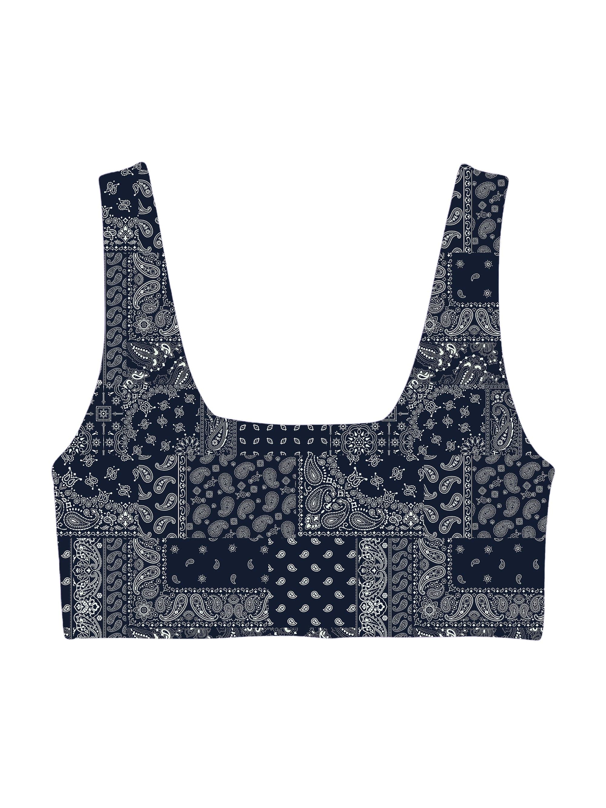 Lezat Bra Blue Paisley / XS Klara Organic Cotton Twist Back Sport Bra