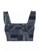 Lezat Bra Blue Paisley / XS Square Neck Organic Cotton Sports Bra
