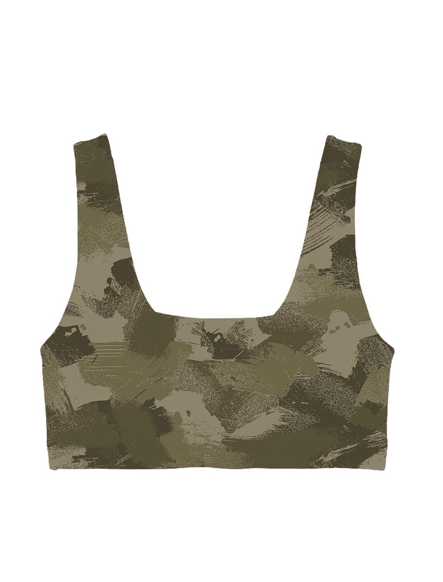 Lezat Bra Camo Brush / XS Klara Organic Cotton Twist Back Sport Bra