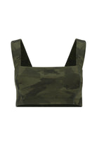 Lezat Bra Camo Brush / XS Square Neck Organic Cotton Sports Bra