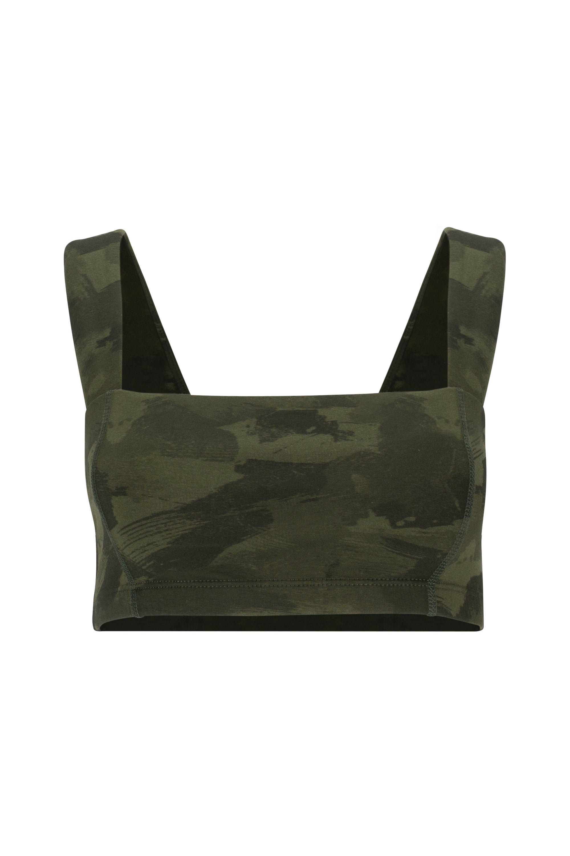 Lezat Bra Camo Brush / XS Square Neck Organic Cotton Sports Bra