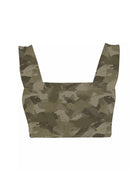 Lezat Bra Camo Brush / XS Square Neck Organic Cotton Sports Bra