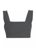 Lezat Bra Dark Heather Gray / XS Square Neck Organic Cotton Sports Bra