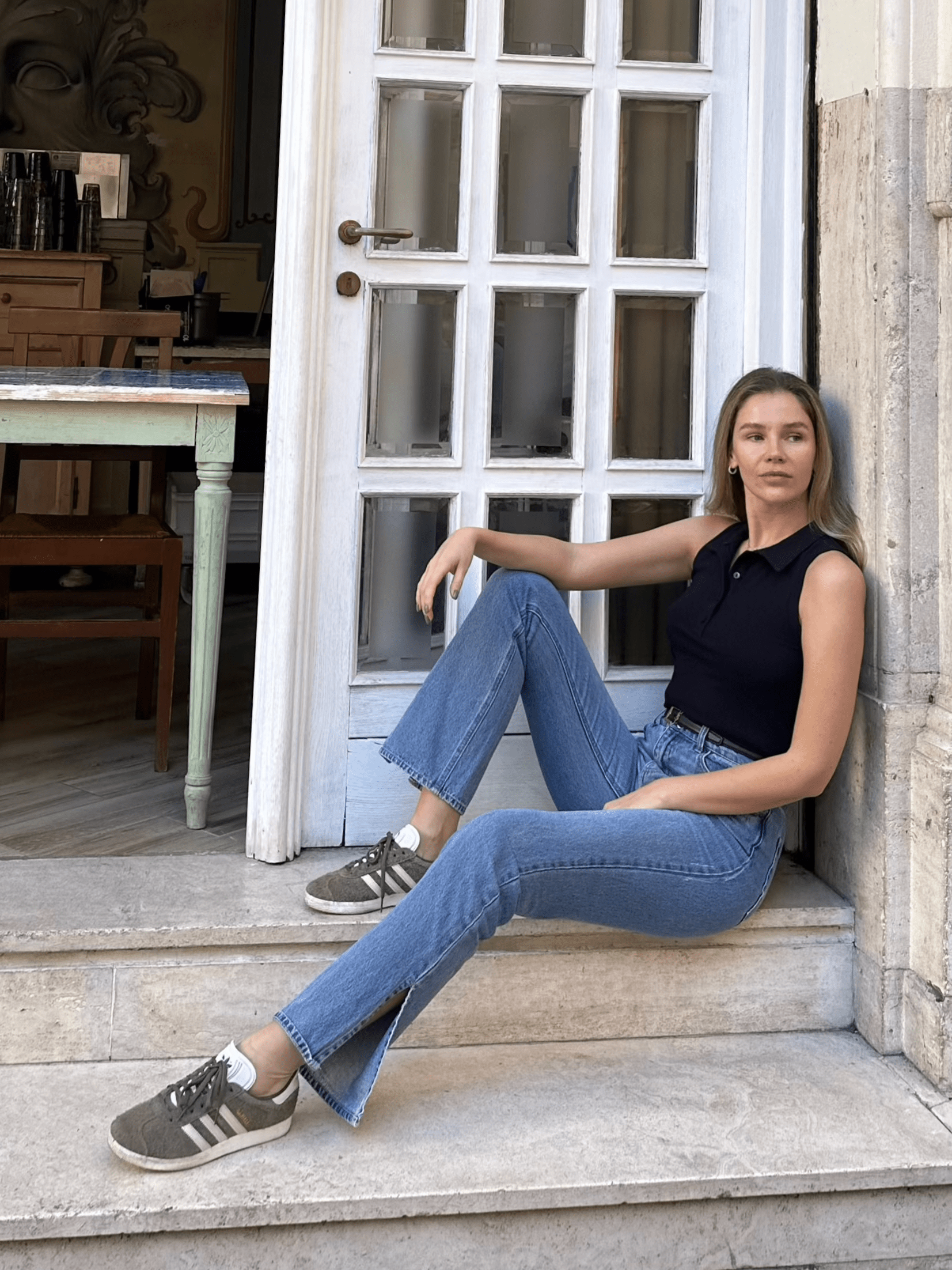 Lezat Bra Lexy Organic Cotton Polo Tank - Black